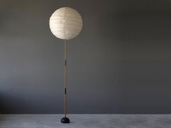 Isamu Noguchi, Early "Akari" Floor Lamp, Washi Paper, Bamboo, Iron, Ozeki, 1979