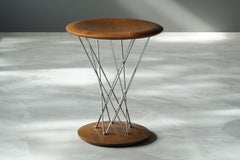 Isamu Noguchi, Early "Cyclone" Stool, Maple, Chrome-Plated Steel, Knoll, 1950s