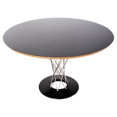 Tavolo circolare in legno nero e metallo di Isamu Noguchi per Alivar, Italia, anni '80