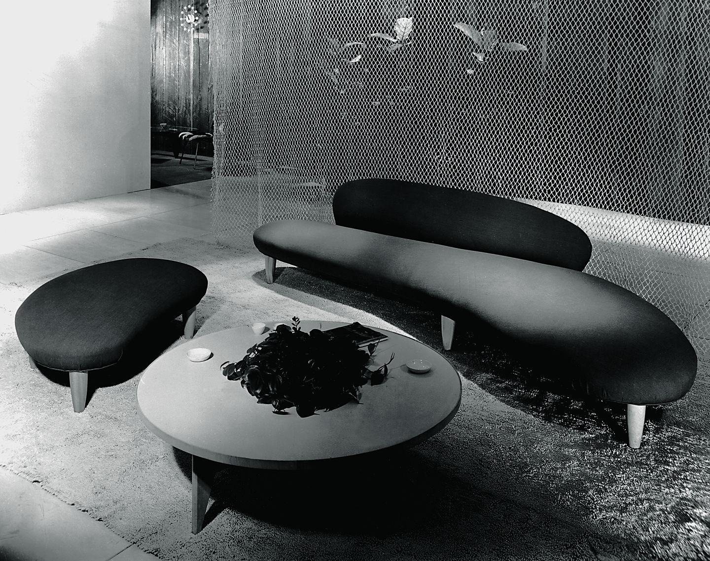 Contemporary Isamu Noguchi Freeform Sofa and Ottoman by Vitra