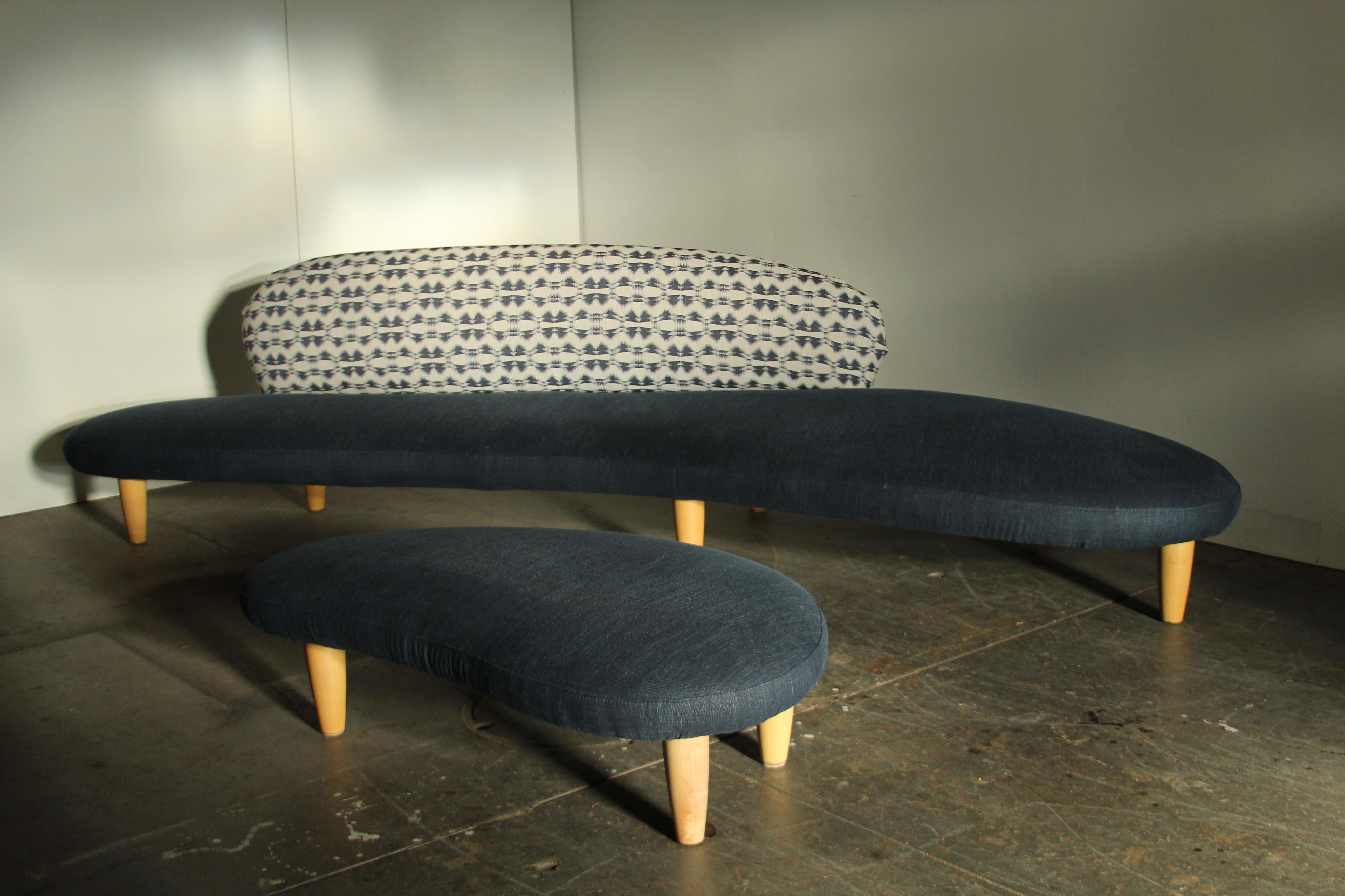 Isamu Noguchi Freiform-Sofa und Ottomane für Vitra, 2000er Jahre (Buchenholz) im Angebot