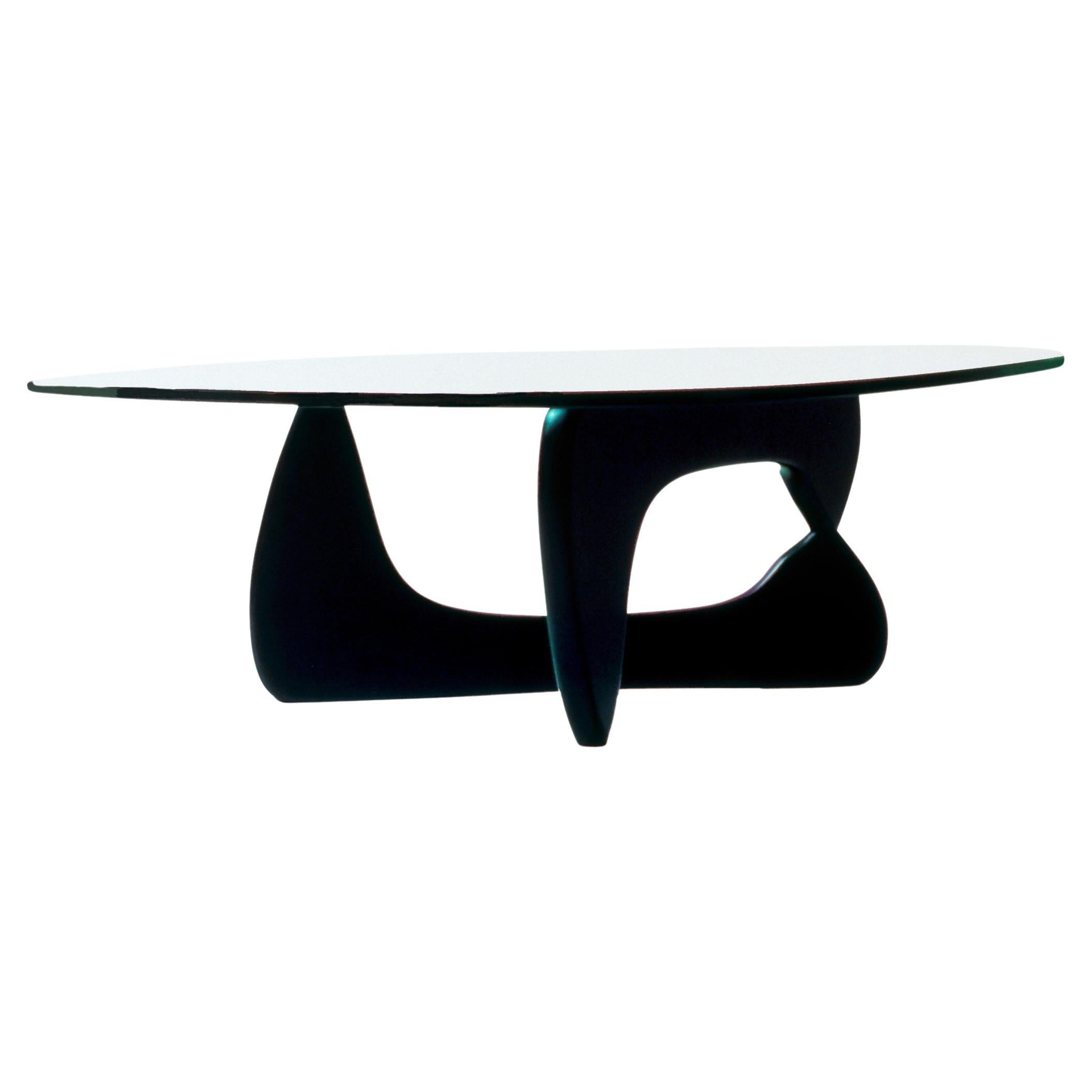 Isamu Noguchi IN50 Coffee Table, Black base, Glass Top, Herman Miller, USA
