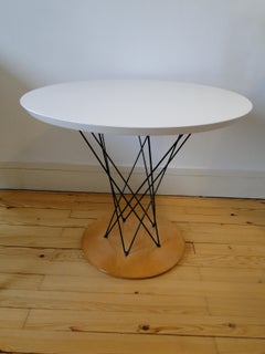 Isamu Noguchi Knoll Cyclone Table Plywood White Laminate Steel