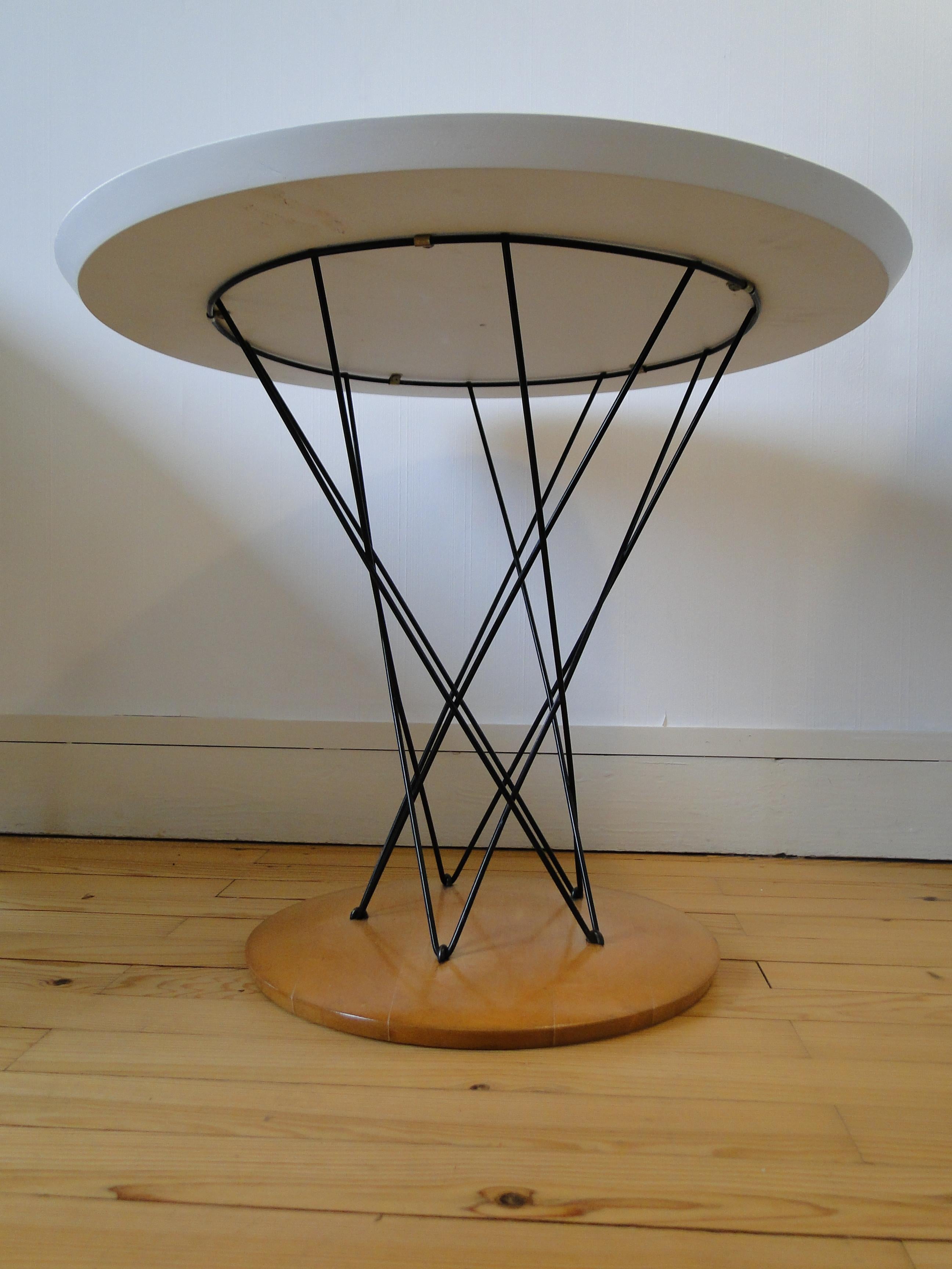 Mid-Century Modern Isamu Noguchi Knoll Cyclone Table Plywood White Laminate Steel