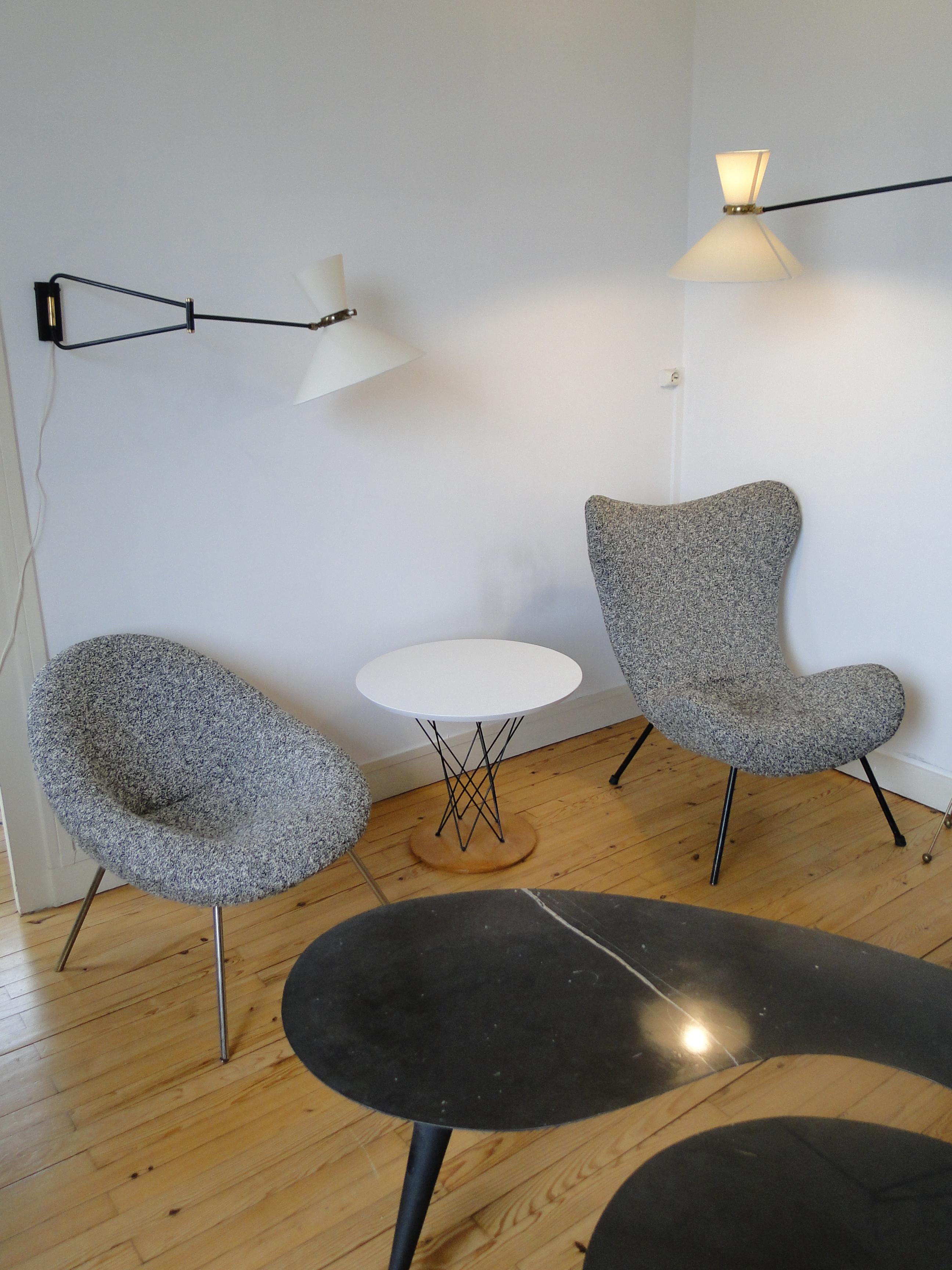 20th Century Isamu Noguchi Knoll Cyclone Table Plywood White Laminate Steel