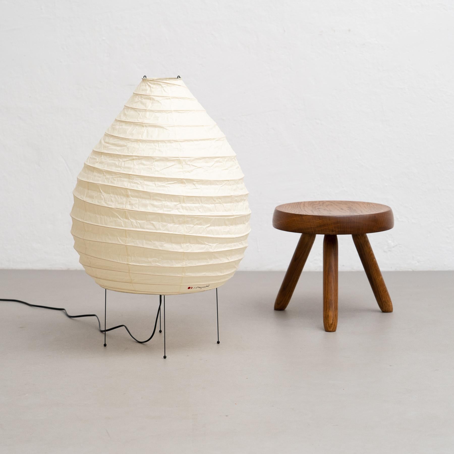 Late 20th Century Isamu Noguchi Mid-Century Modern Large Akari Bamboo Washi Paper Floor Lamp 22N For Sale