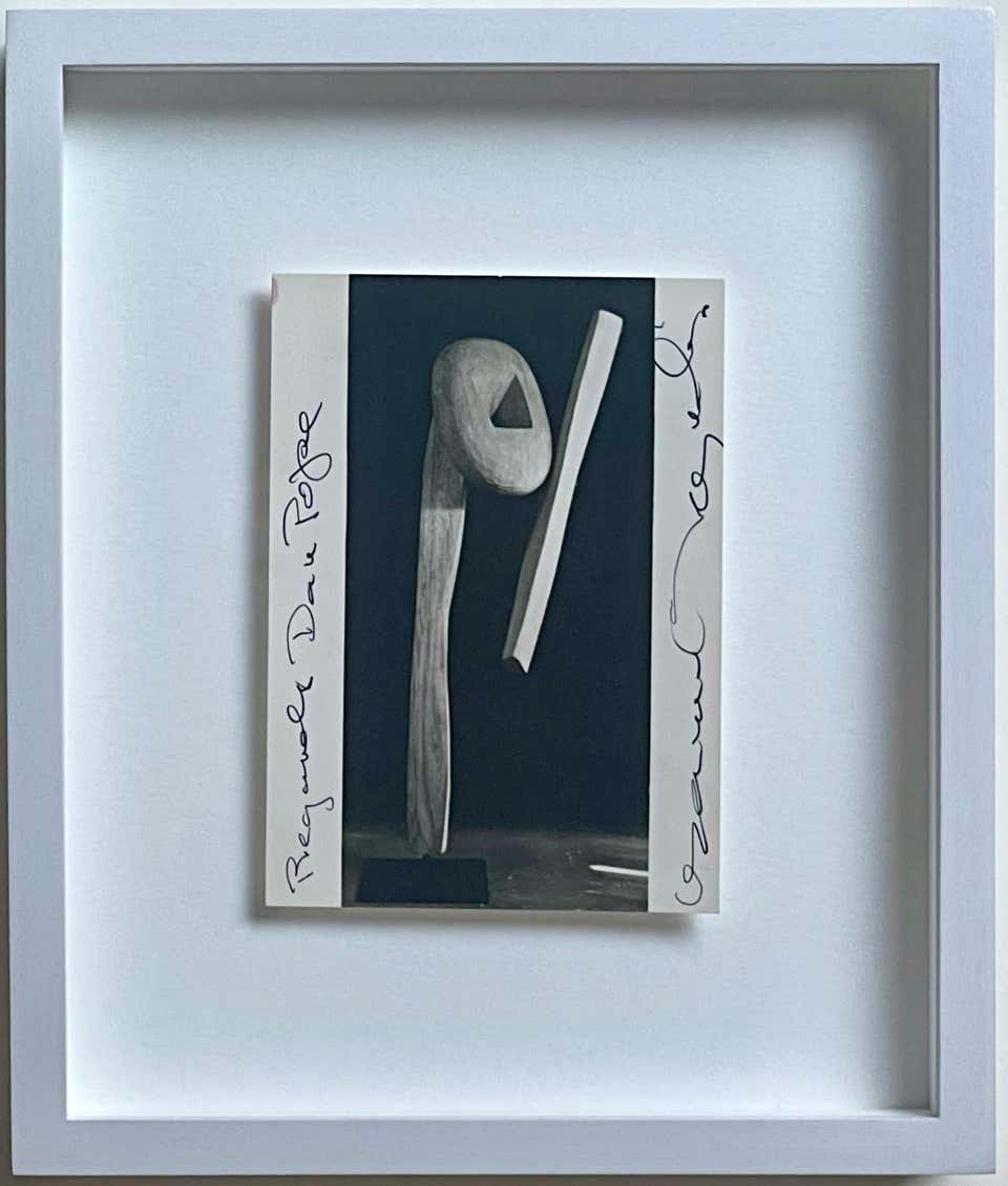 RARE Art Card: The Cry, 1957 (Hand Signed and inscribed by Isamu Noguchi) Framed