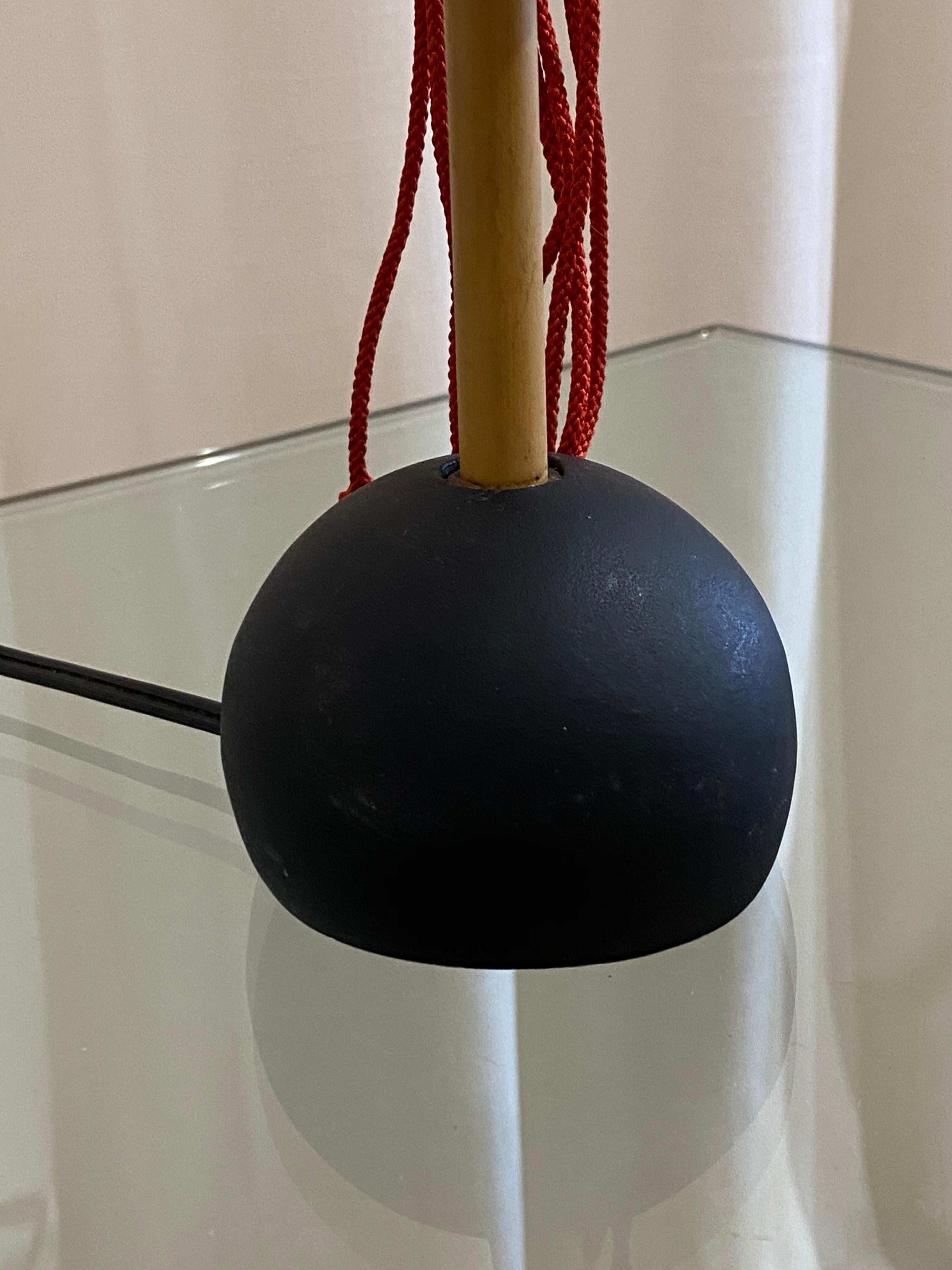 Mid-20th Century Isamu Noguchi, Rare Table Lamp, Bamboo, Iron, Cord, Fabric, Ozeki, Japan, 1960s