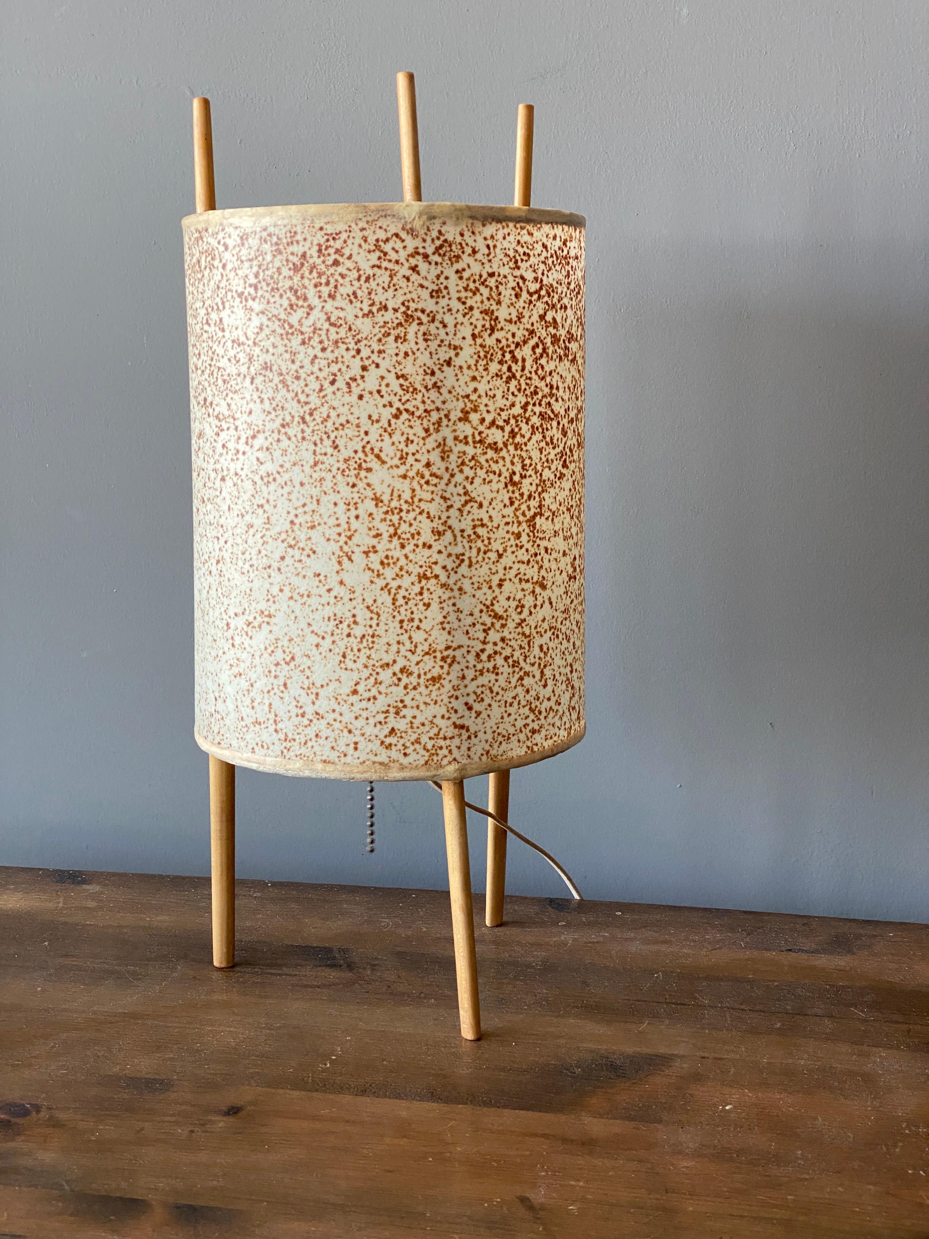 Mid-Century Modern Isamu Noguchi, Table Lamp, Cherrywood, Polyvinyl, for Knoll, 1947