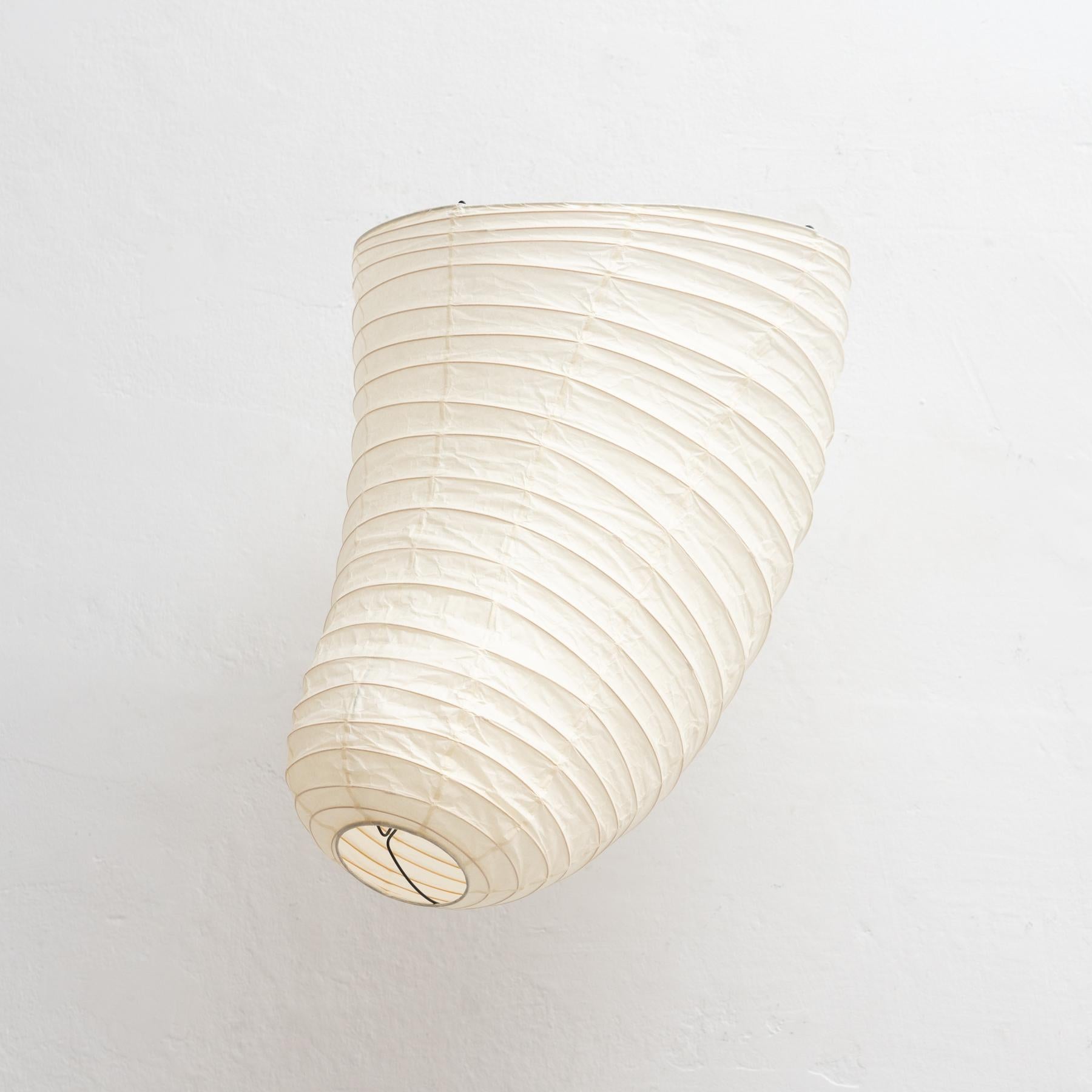 VB13 ceiling lamp, designed by Isamu Noguchi in 1951.

Made of a bamboo ribbing structure covered by washi paper manufactured according to the traditional procedures.

Manufactured by Ozeki & Company Ltd. in Japan, circa 1980.

In original