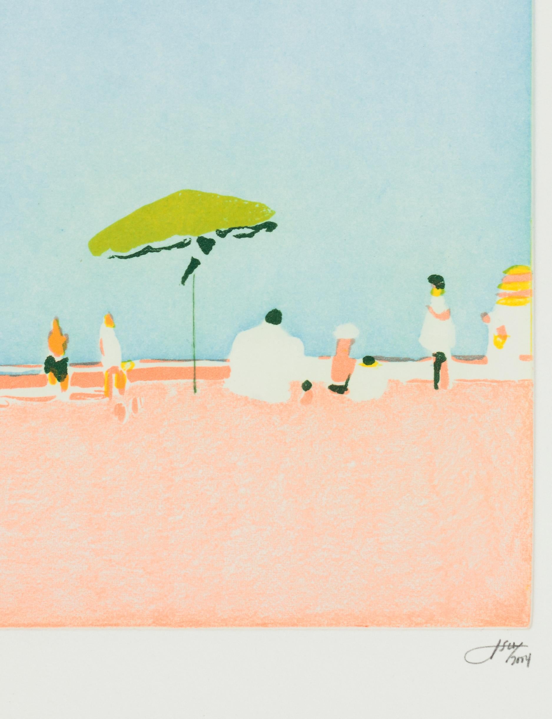 Sky Beach 2004. (blue) - Expressionist Print by Isca Greenfield-Sanders