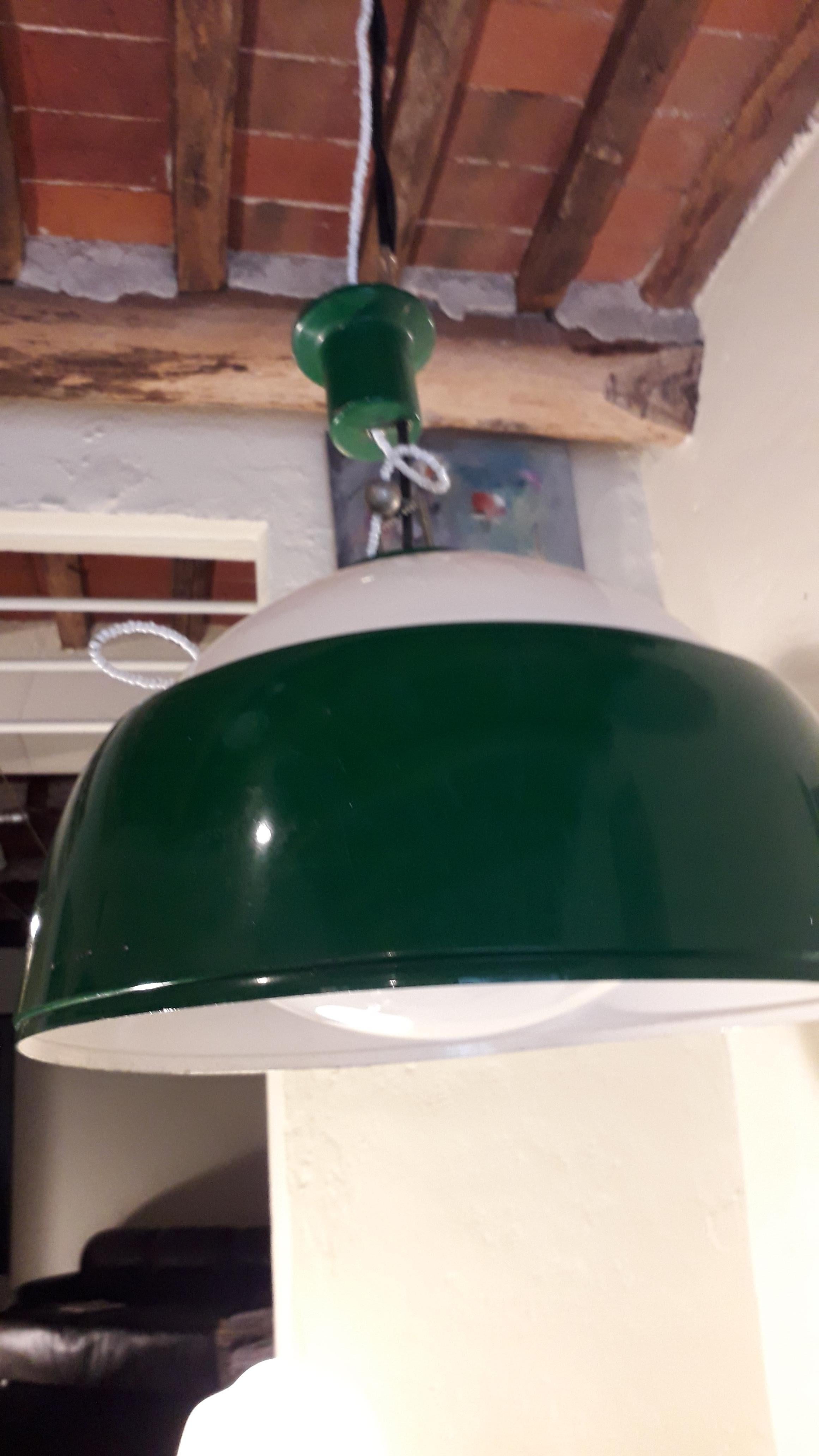 Lacquered 2 Ischia Lighting Pendant  by Pianon Alessandro, for Castle, Fontana Arte 1960s  For Sale