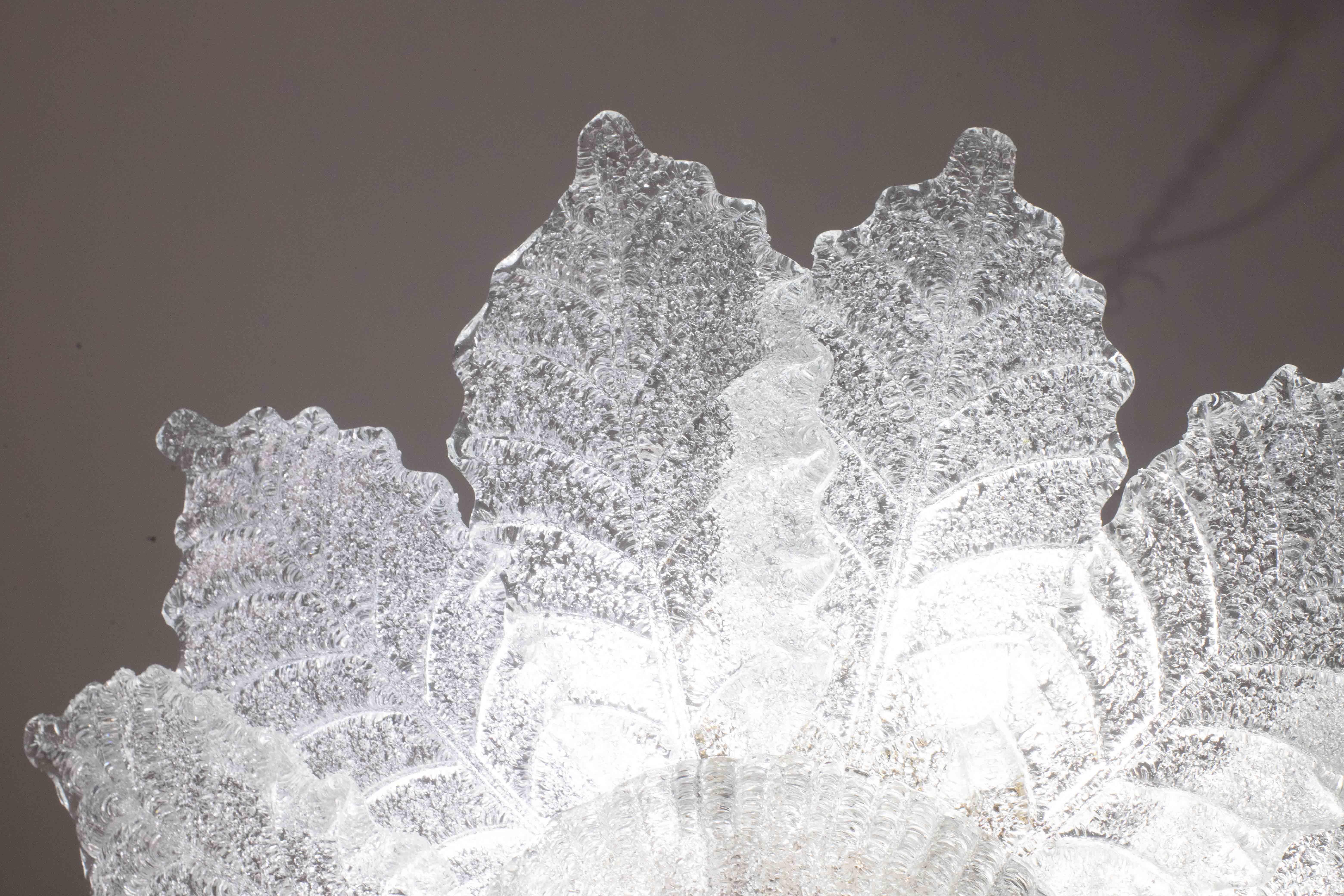 Ischia, Murano Clear trasparent Vintage Glass Ceiling Light, 1970s For Sale 5