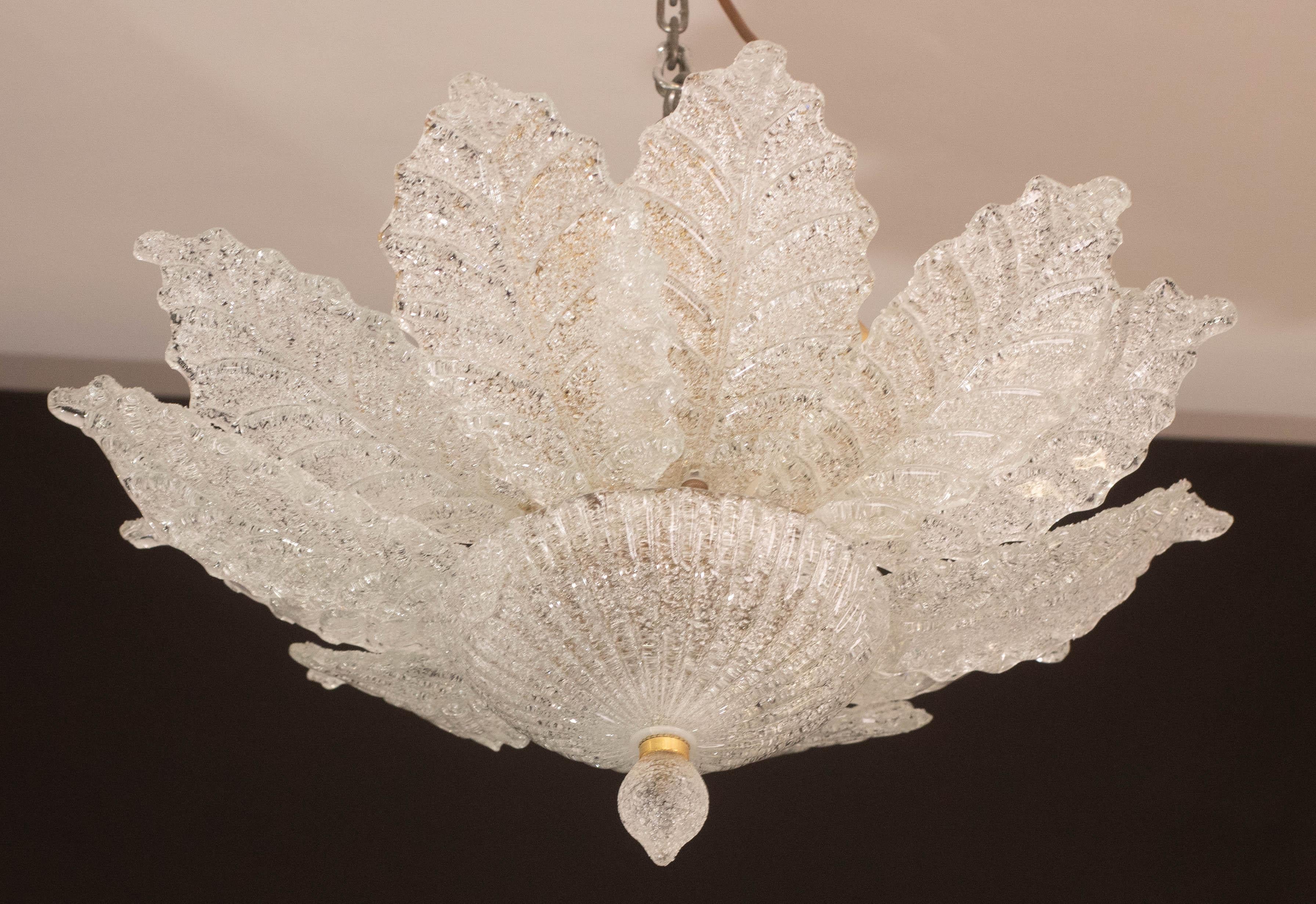 Ischia, Murano Clear trasparent Vintage Glass Ceiling Light, 1970s For Sale 6