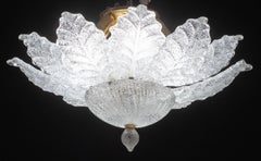 Ischia, Murano Klare trasparente Vintage Glas Deckenleuchte, 1970er