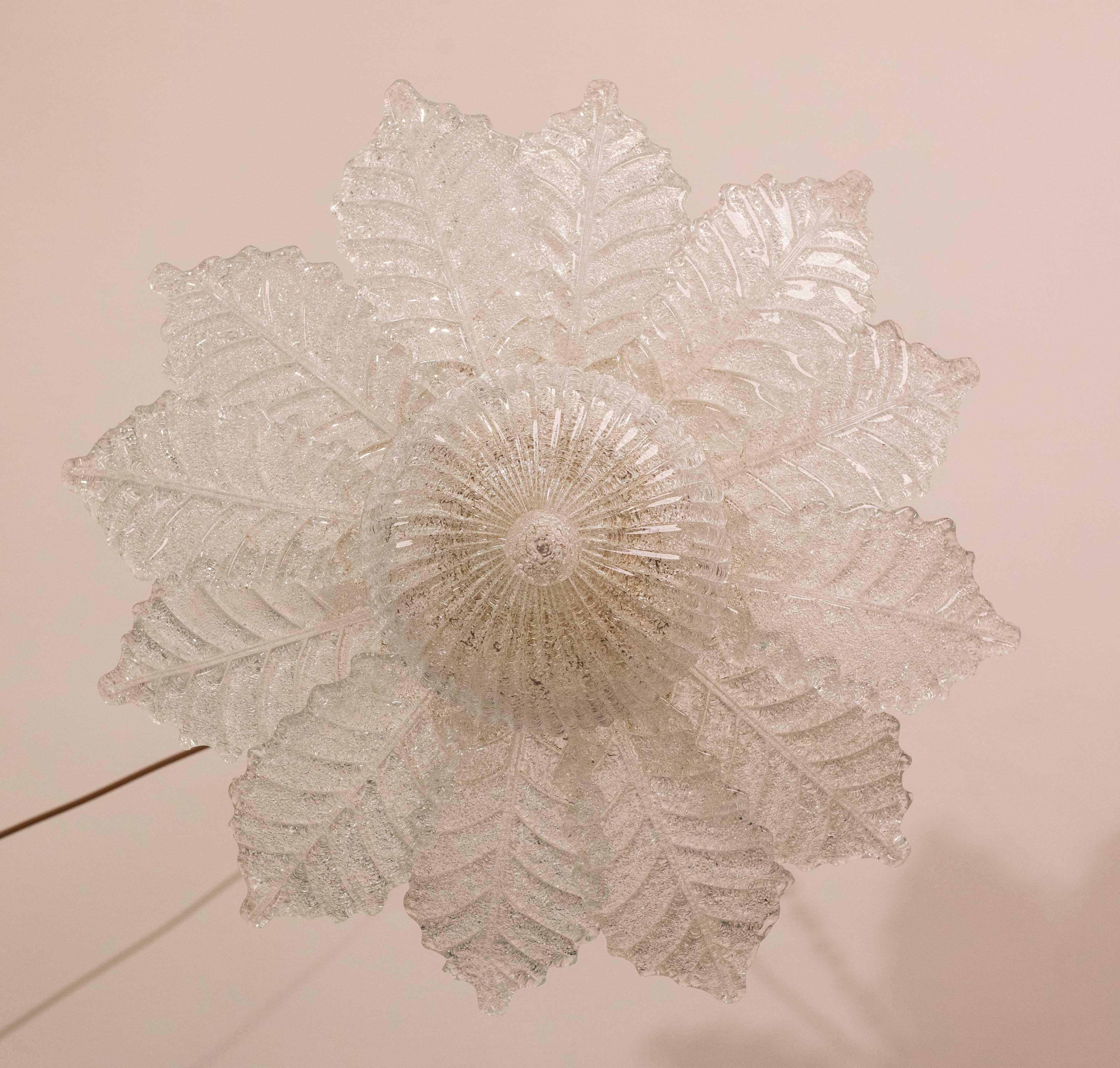 Ischia, Murano Clear trasparent Vintage Glass Ceiling Light, 1970s For Sale 2