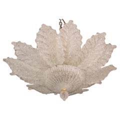 Ischia, Murano Clear trasparent Vintage Glass Ceiling Light, 1970s