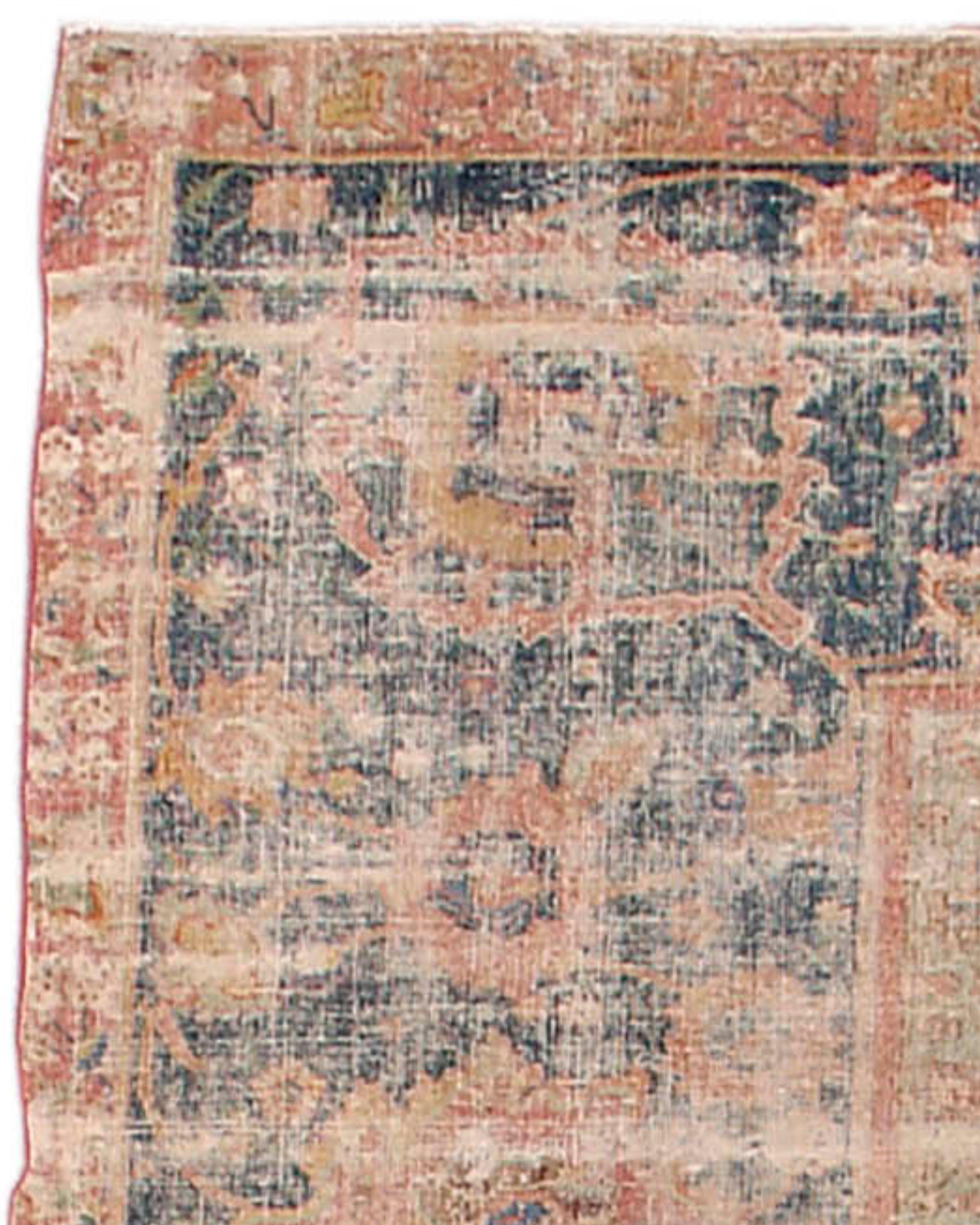 Persian Isfahan Carpet Fragment Rug, 17th Century For Sale