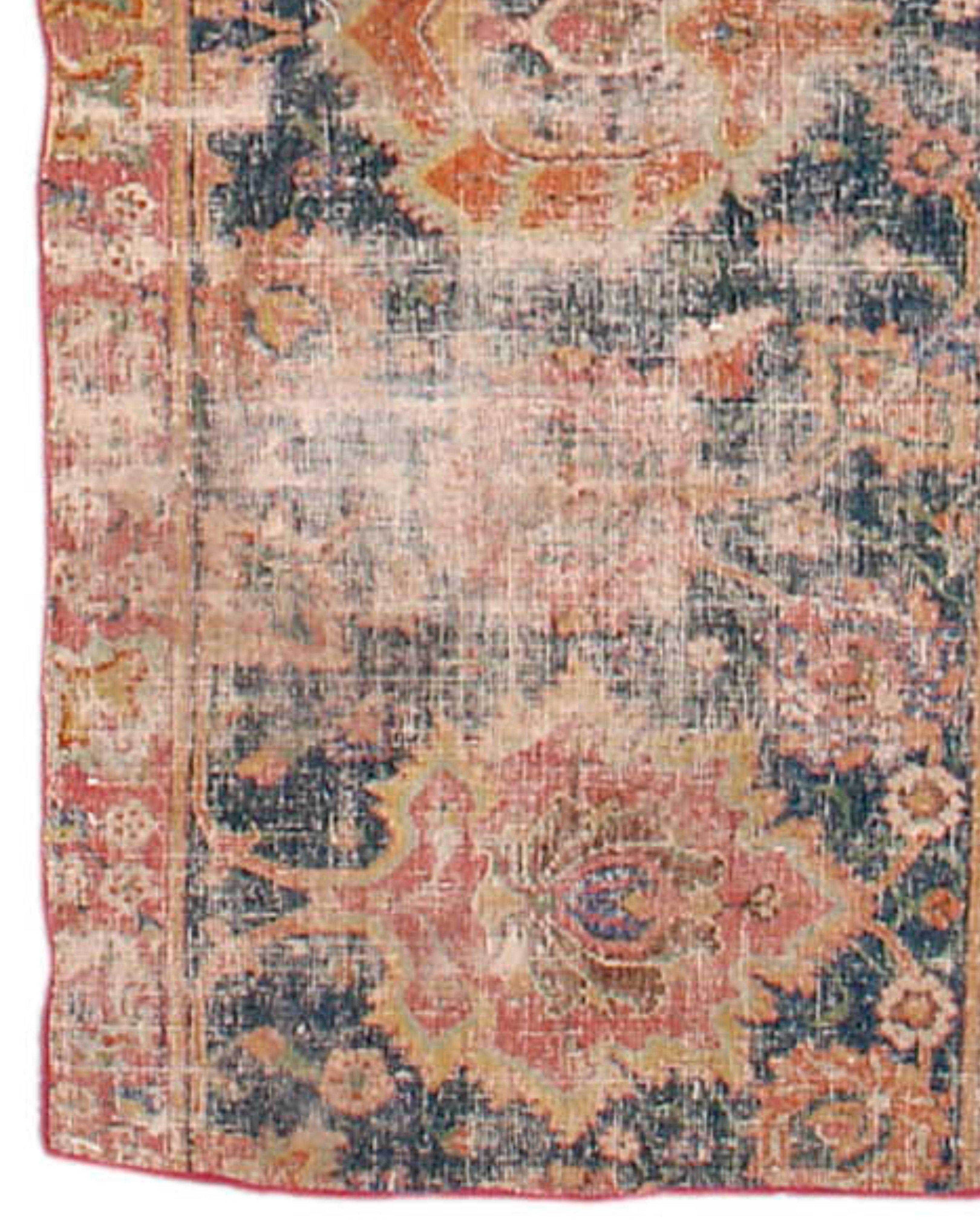 Hand-Knotted Isfahan Carpet Fragment Rug, 17th Century For Sale