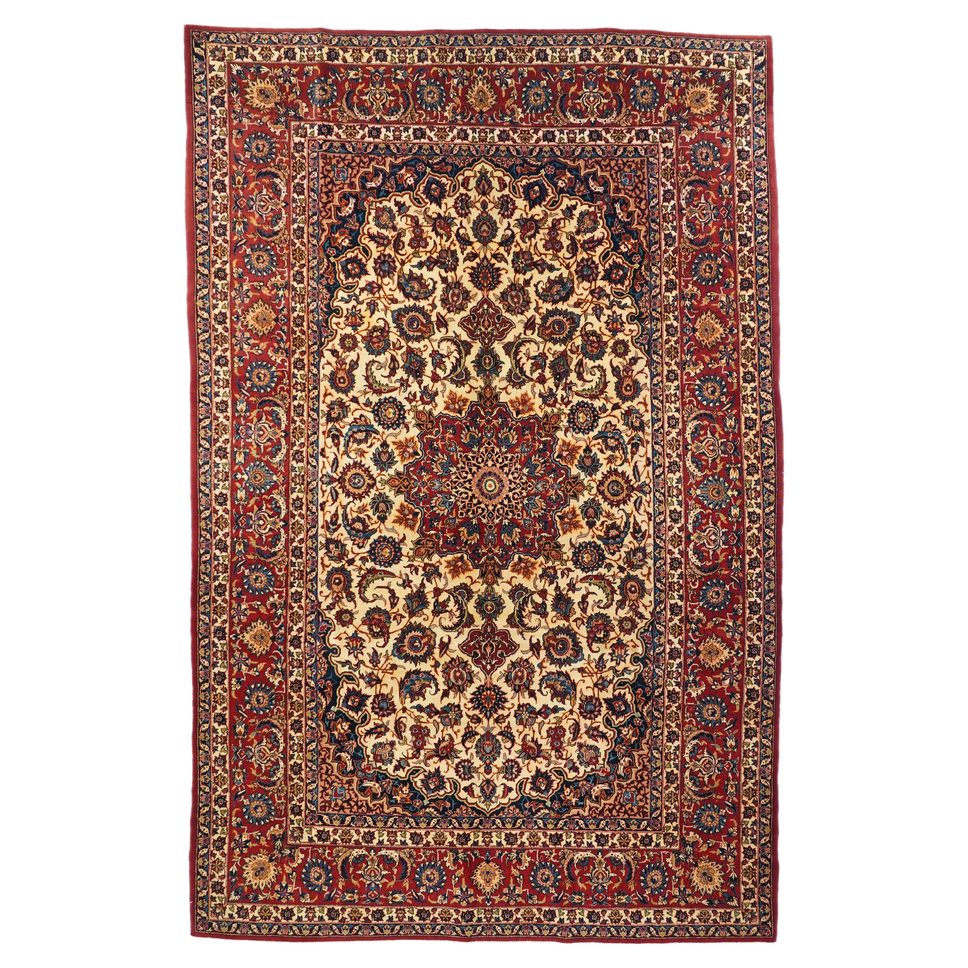 Fine Antique Persian Isfahan Rug 6'10'' x 11'0'' For Sale