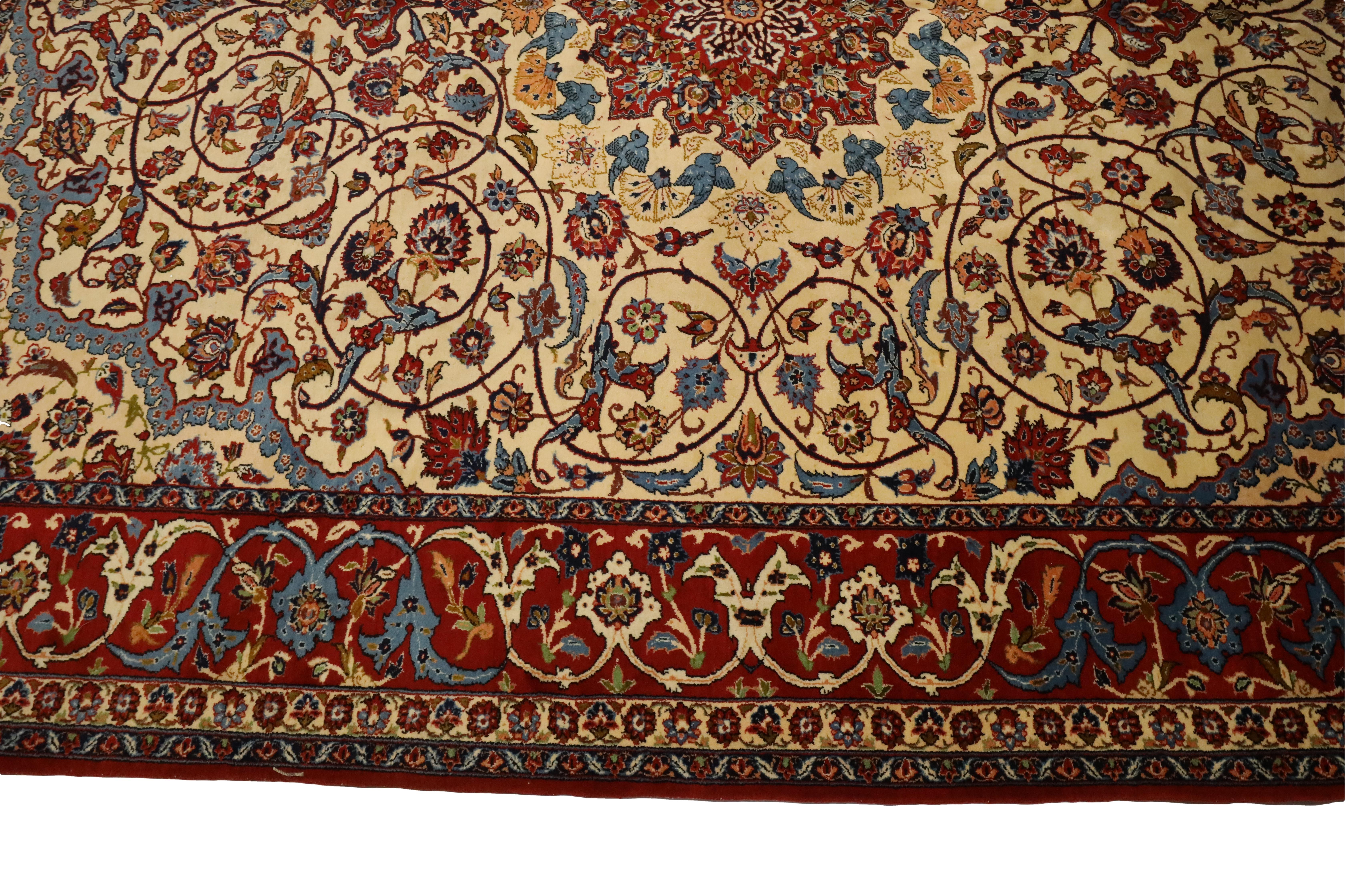Noué à la main Tapis semi-ancien Isfahan - 10'1