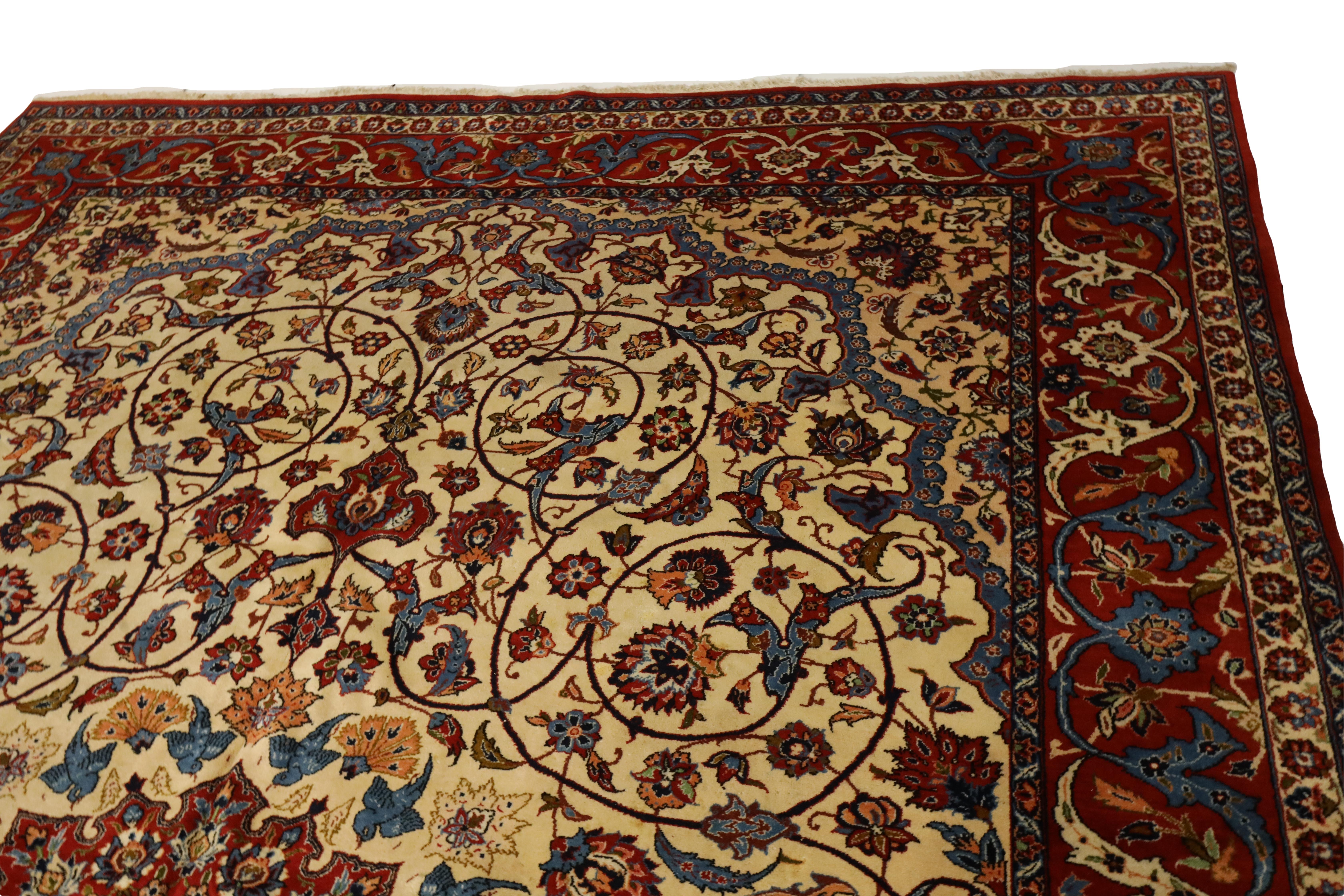 Laine Tapis semi-ancien Isfahan - 10'1
