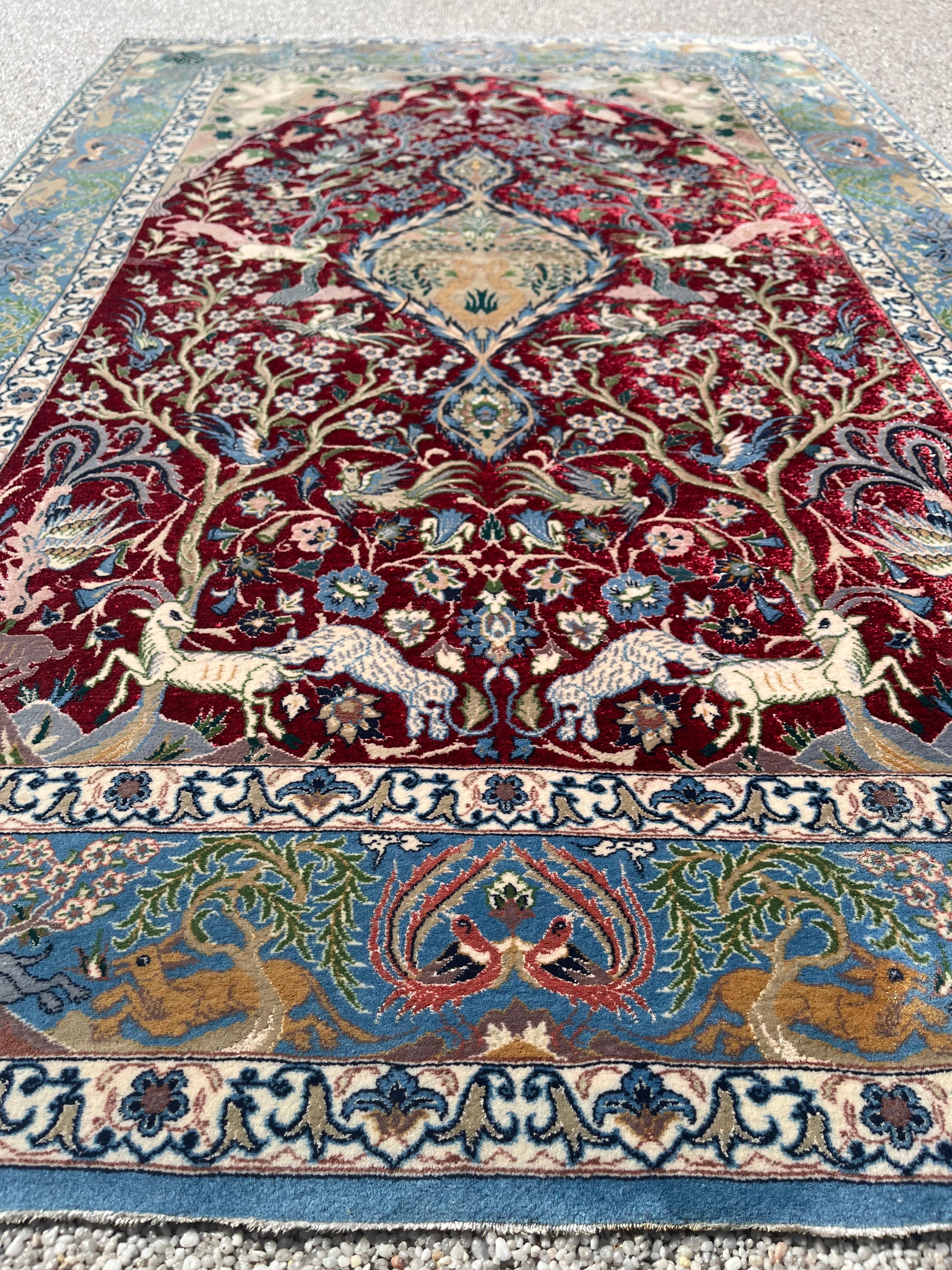 „“Isfahan-Teppich aus Wolle und Seide“ (Handgewebt) im Angebot