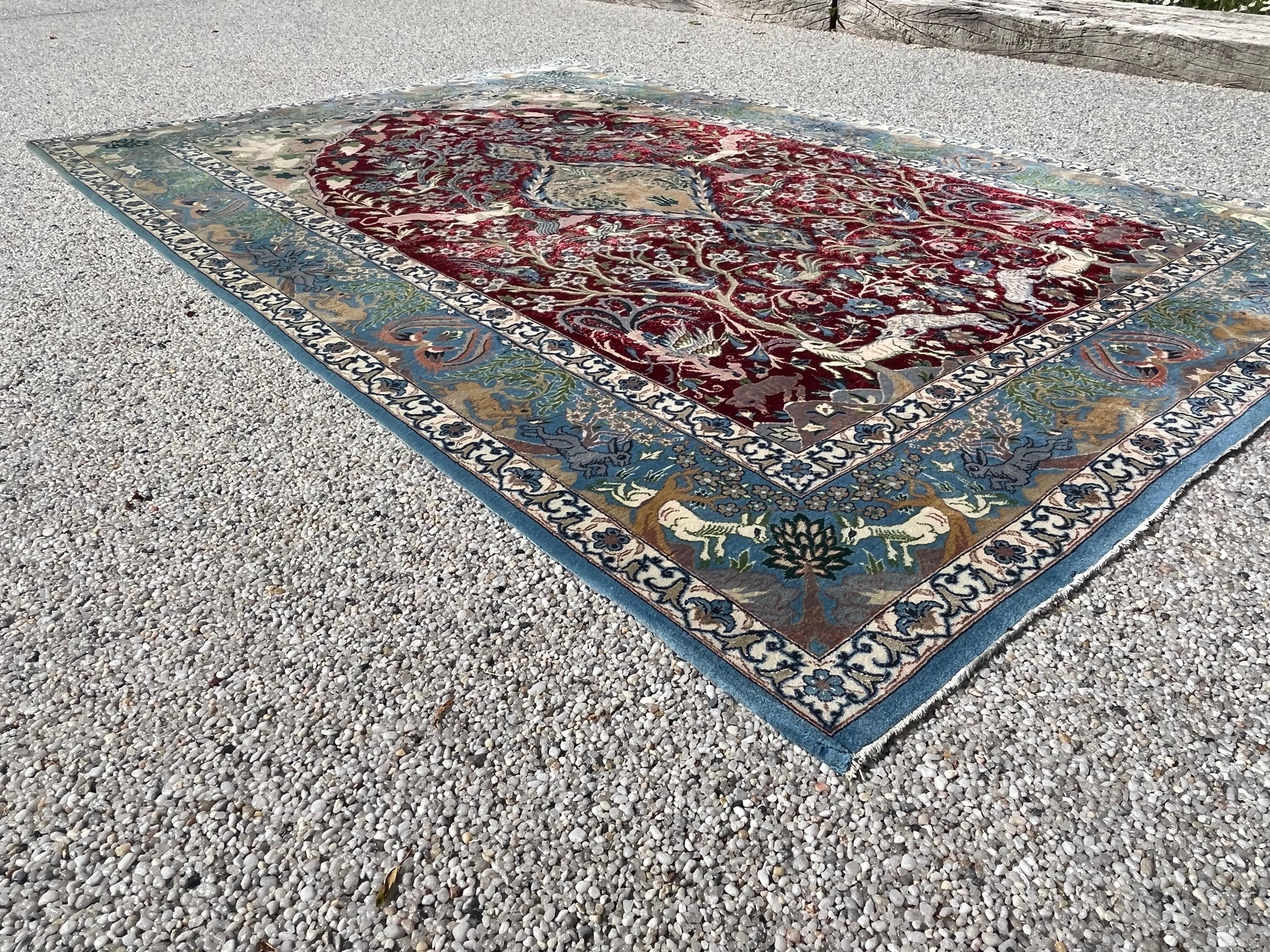 „“Isfahan-Teppich aus Wolle und Seide“ im Zustand „Gut“ im Angebot in RÉDING, FR