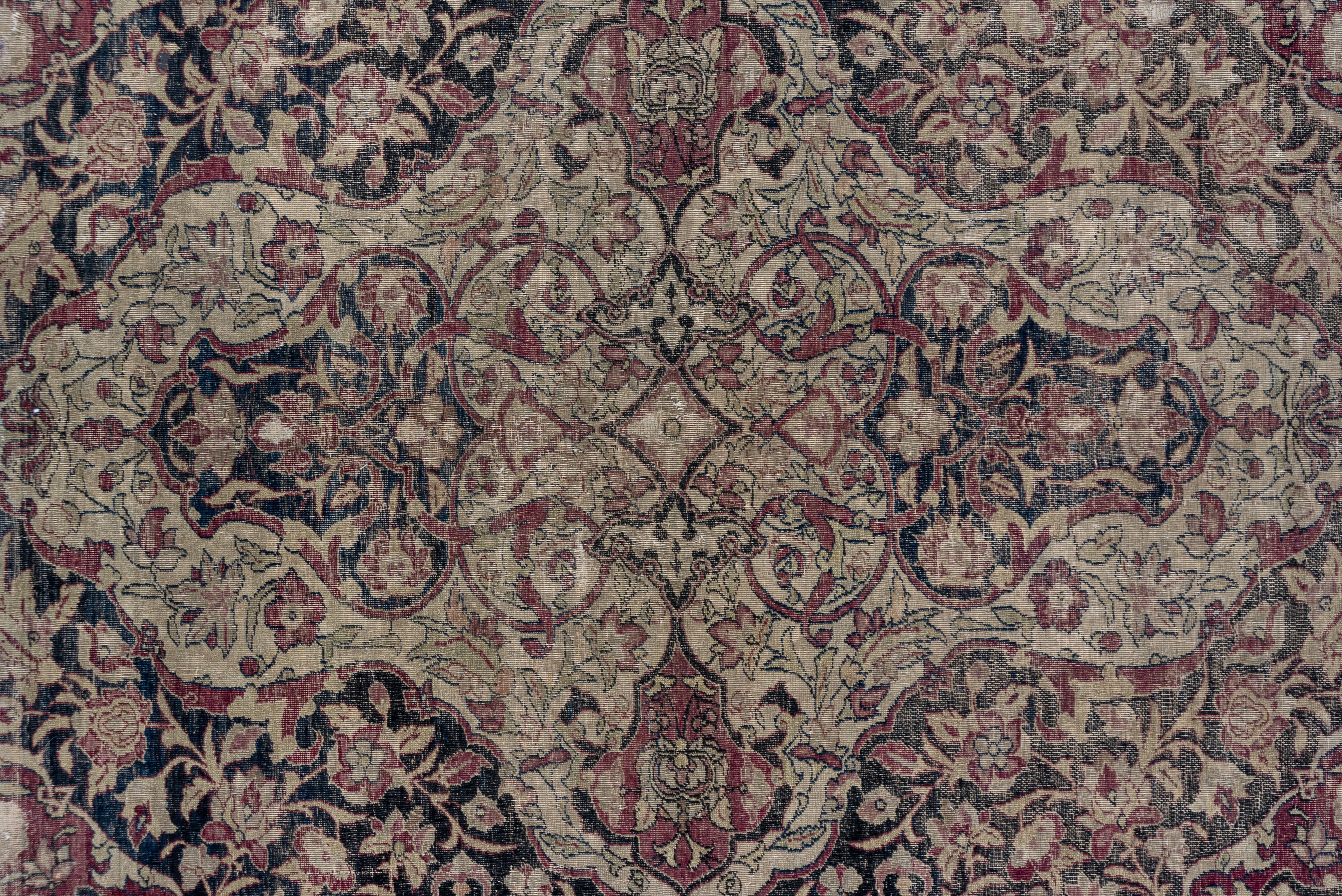 Wool Isfhahan Antique Rug in Olive Purple Haze For Sale