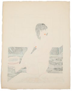 Toraji Ishikawa, Female Nude, After a Bath, Original Japanese Woodblock Print