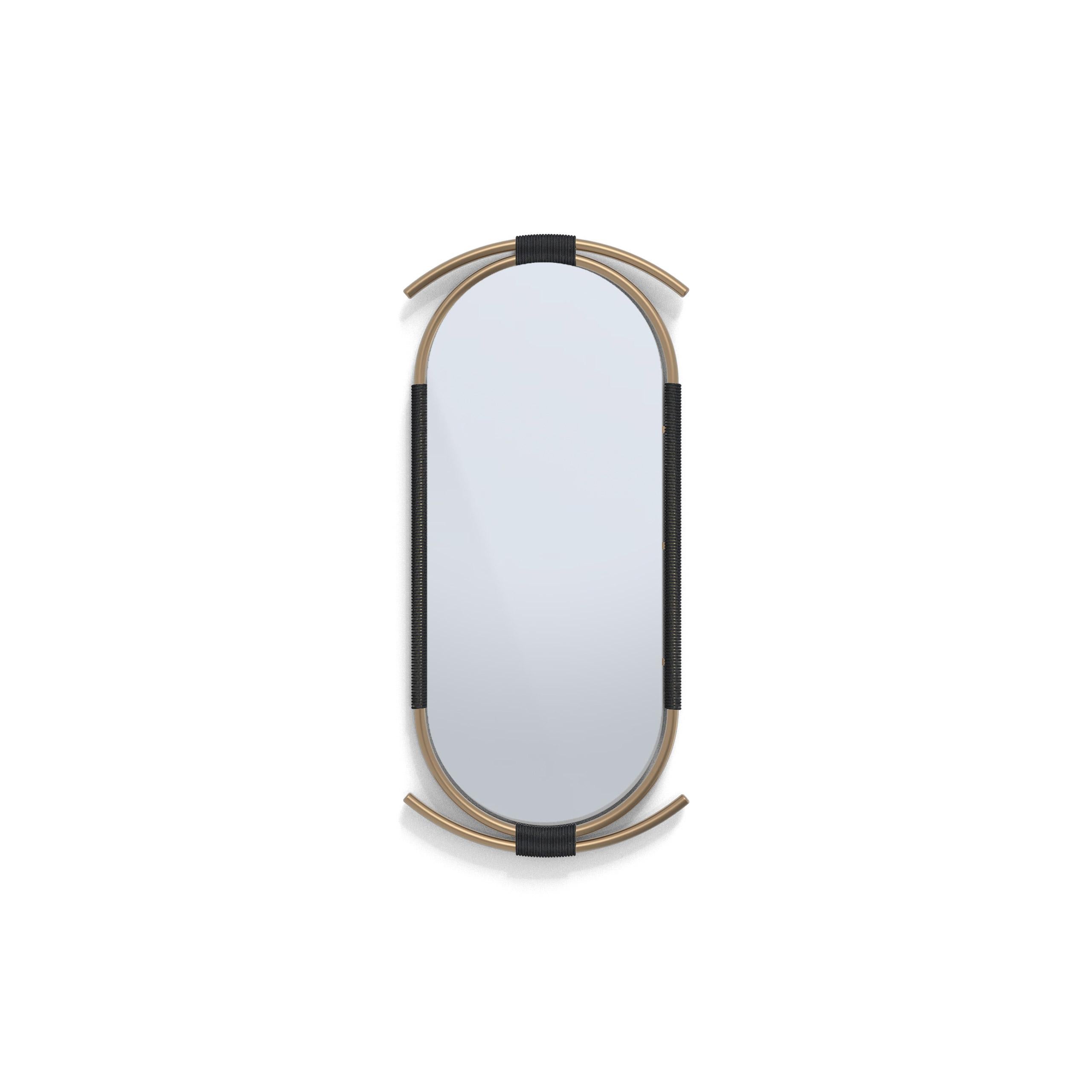 Hand-Crafted ISIBO Full-Length Mirror - Aged Brass For Sale