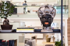 ISIDE I11, Moorish Head, Handmade in Sicily, 2021, Centerpiece, Size L. Vase.