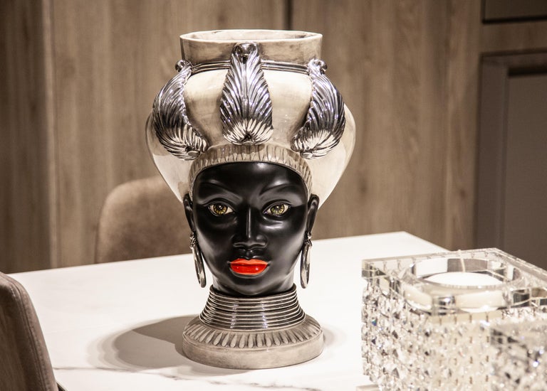 ISIDE I12, Man's Moorish Head, Handmade in Sicily, 2021, Centerpiece ...