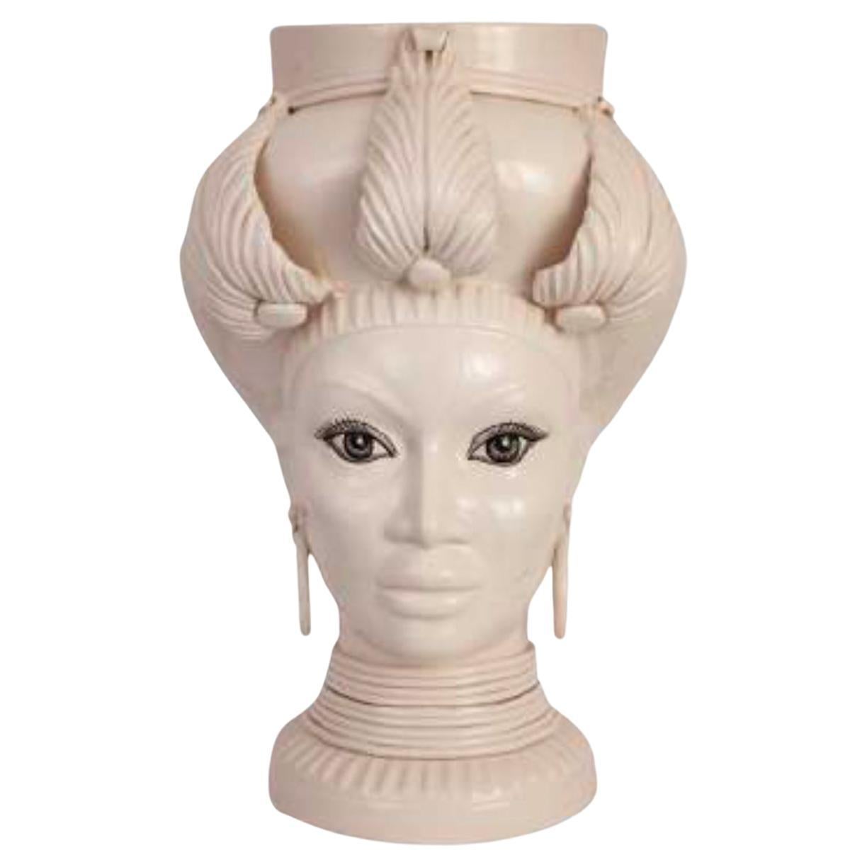 Hand-Crafted ISIDE I19, Woman's Moorish Head, Handmade in Sicily, 2021, Golden, Size L For Sale