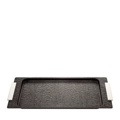 Iside rechteckiges Tablett aus Bronze mit Griffen