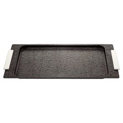 Iside rechteckiges Tablett aus Bronze mit Griffen
