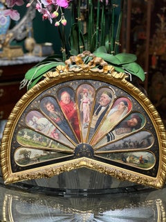 11 Oil Painting Panels in a Majestic Fan Shape, Featuring Isidor Kaufmann