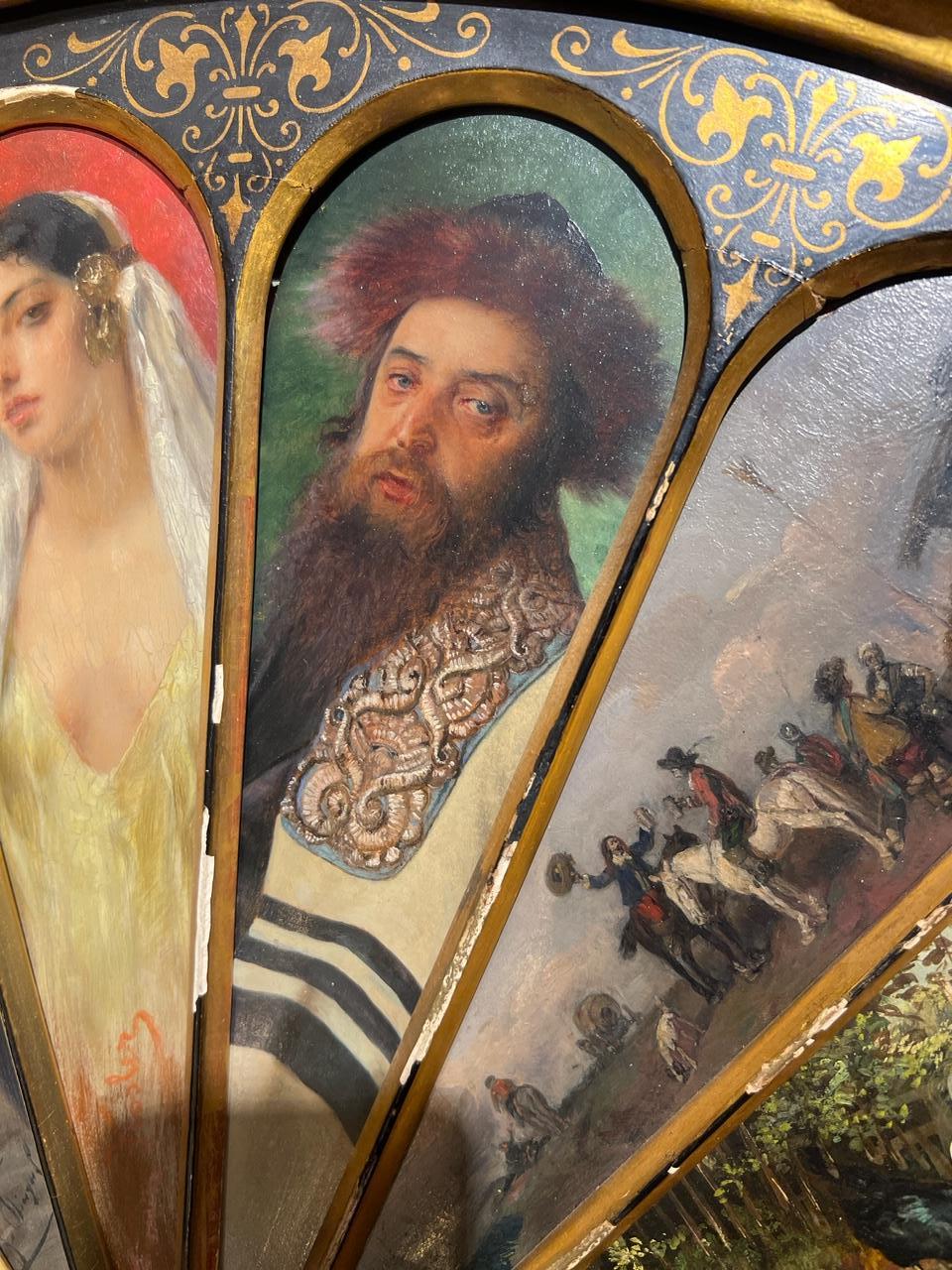 11 pannelli di pittura a olio a forma di ventaglio Majestic, con Isidor Kaufmann in vendita 3