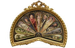 11 Oil Painting Panels in a Majestic Fan Shape, Featuring Isidor Kaufmann