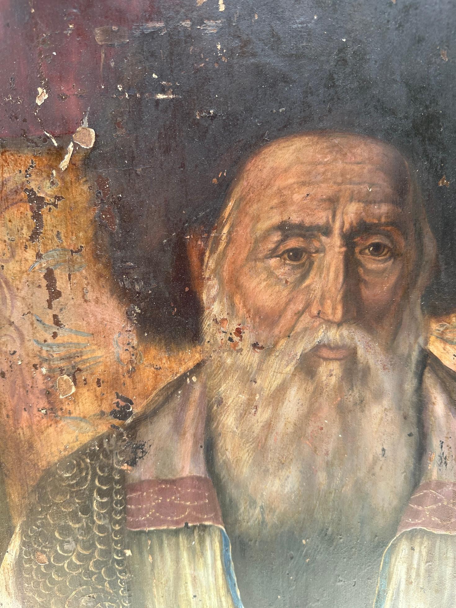 XIX secolo Ritratto a olio di un rabbino ungherese - Painting Antichi maestri di Isidor Kaufmann