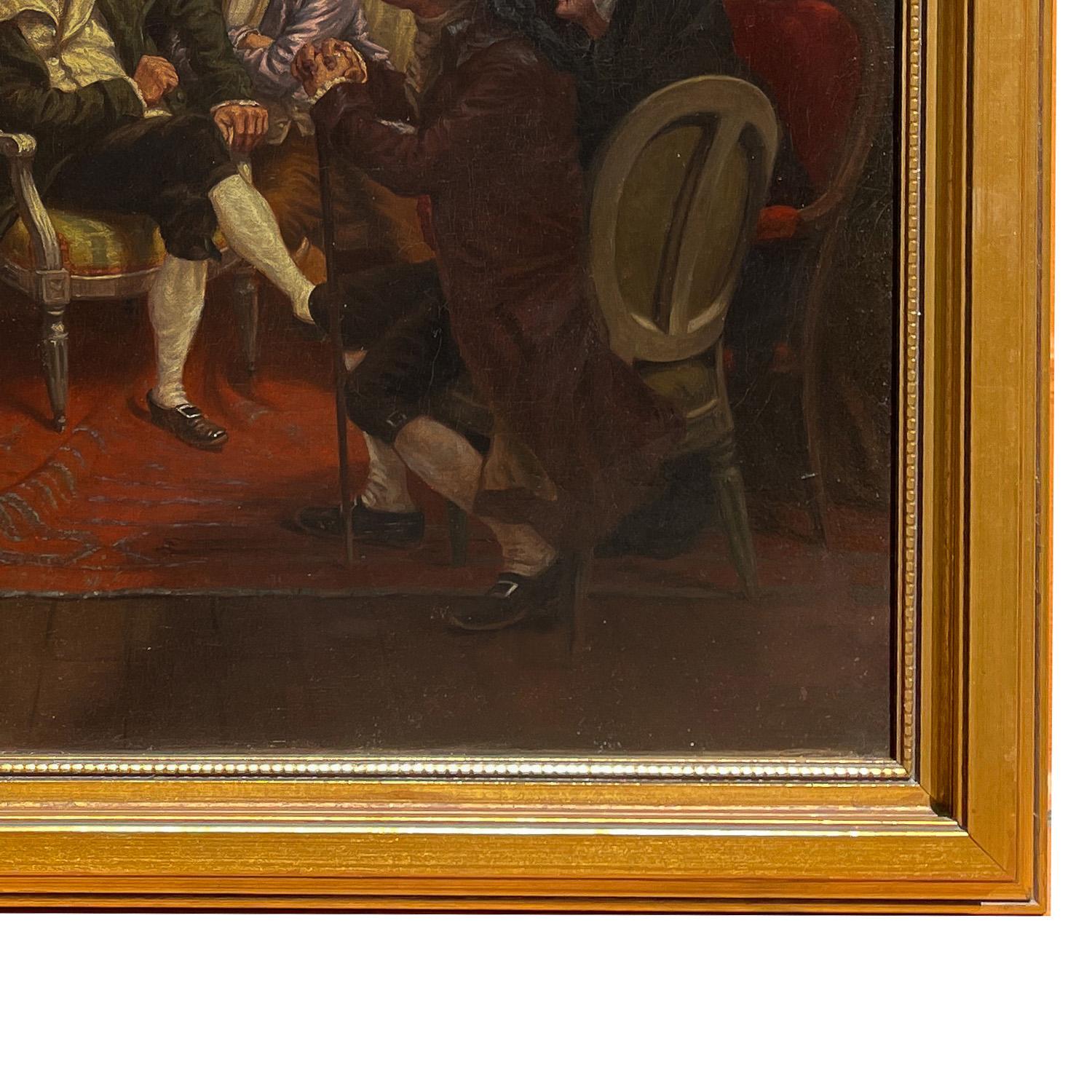 Antique French Óleo Claude Rouget de LiIsle Cantando 