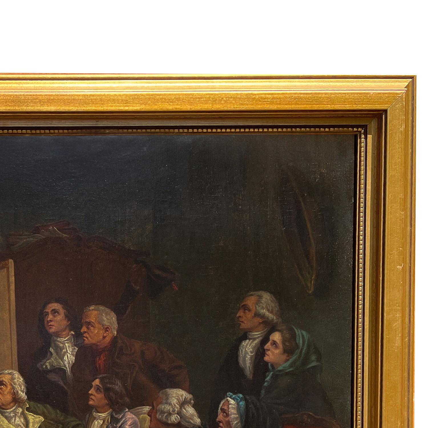 Antique French Óleo Claude Rouget de LiIsle Cantando 