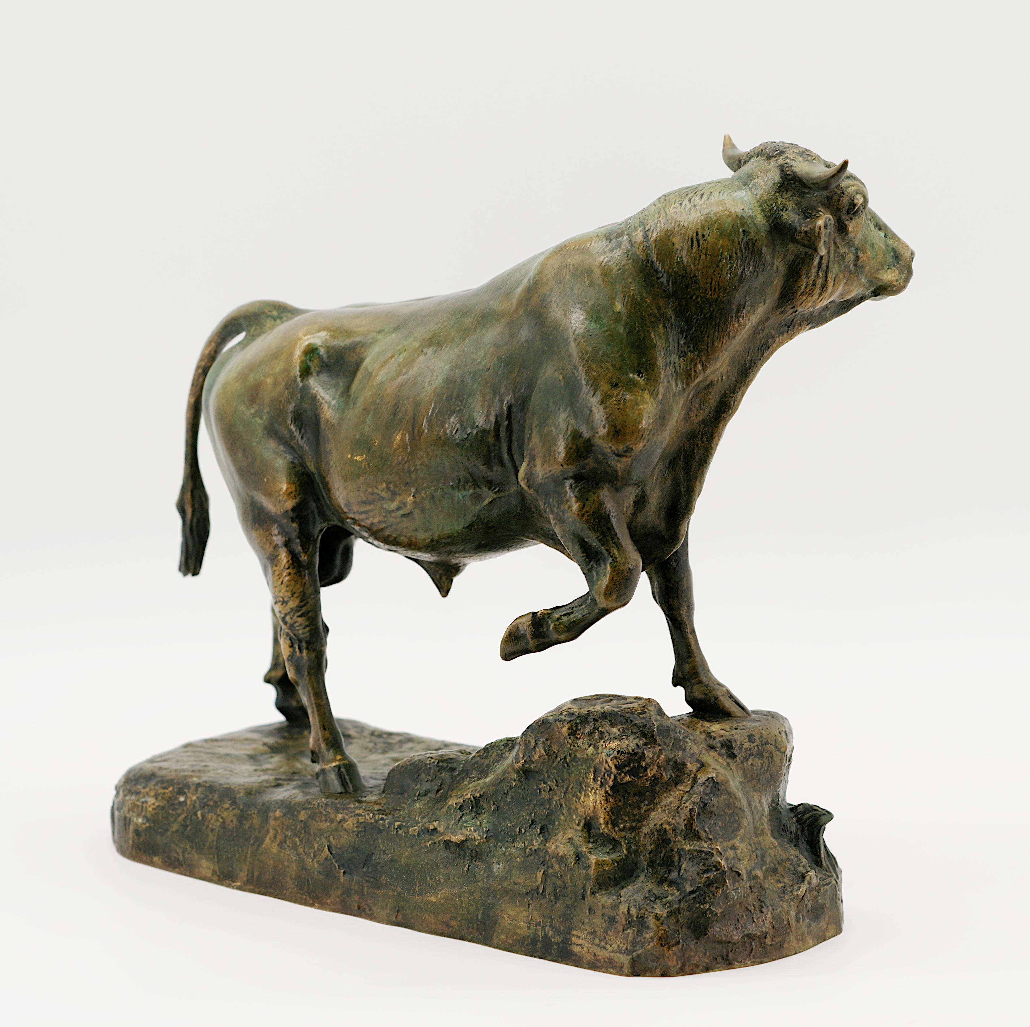 Toro di bronzo di Isidore Bonheur, fine XIX secolo. In condizioni ottime in vendita a Saint-Amans-des-Cots, FR