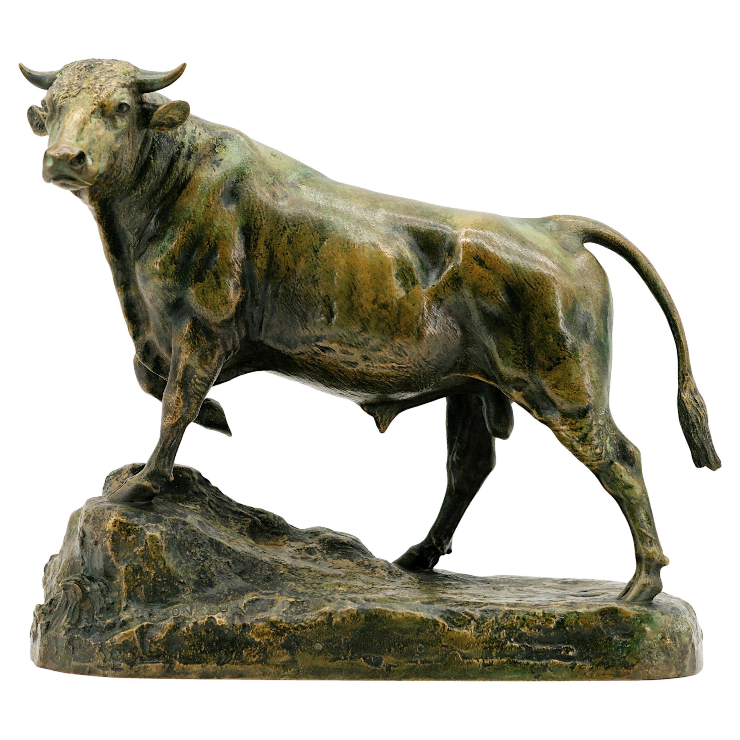 Toro di bronzo di Isidore Bonheur, fine XIX secolo. in vendita
