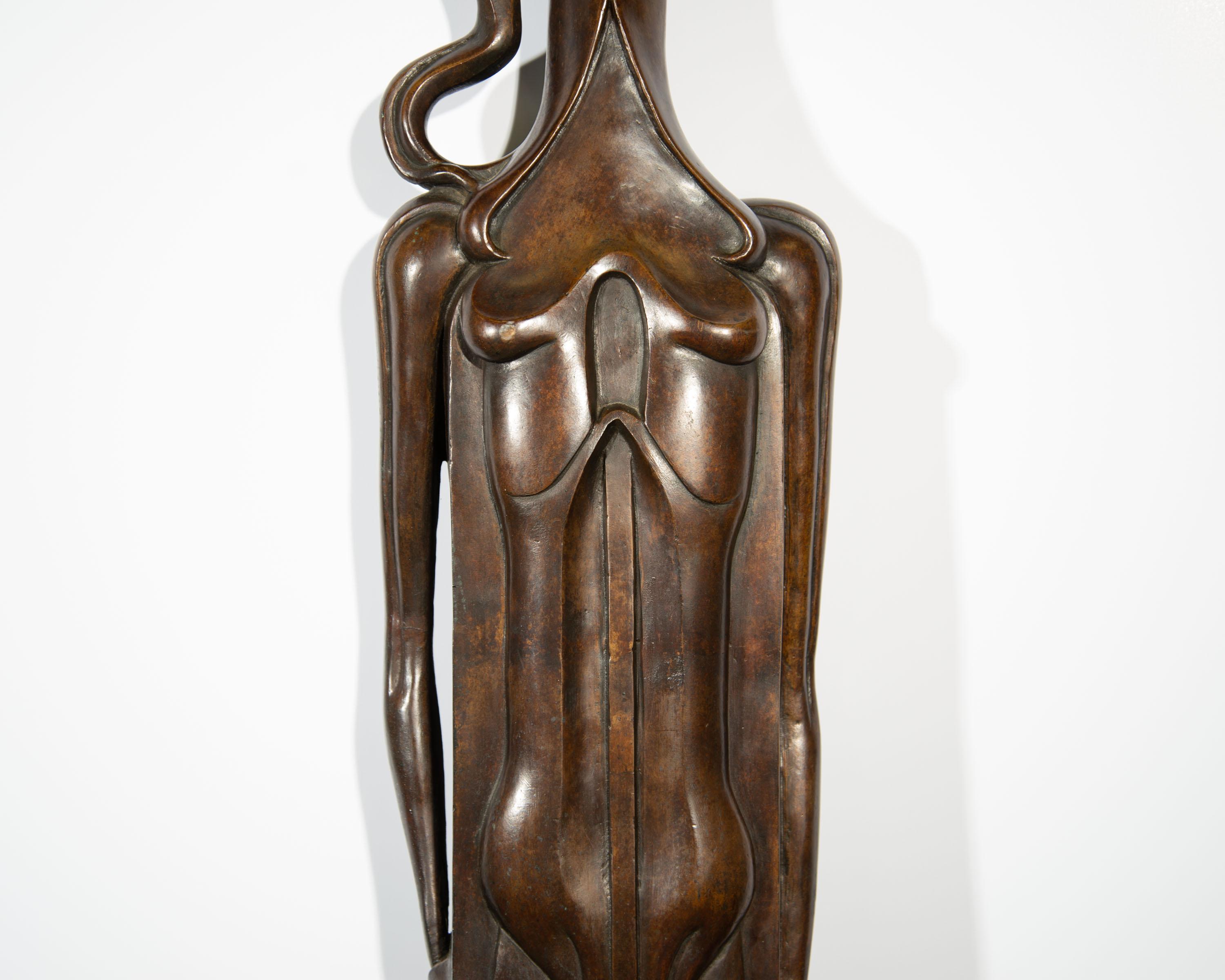 Isidore Grossman Signed 1955 “Fegele” Bronze Sculpture of a Figure For Sale 4