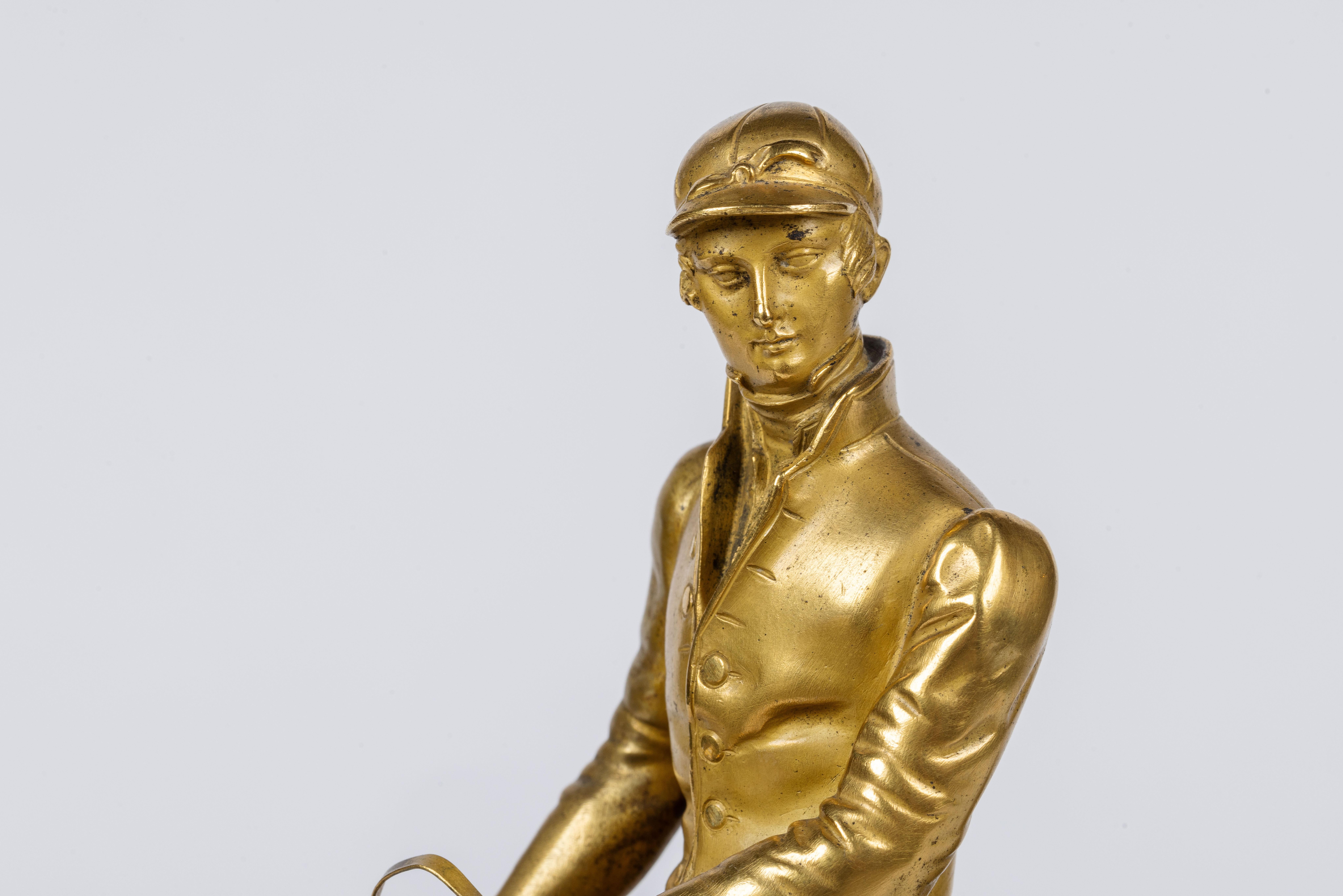 Isidore-Jules Bonheur, A Rare Gilt and Patinated Bronze Jockey on A Horse For Sale 10