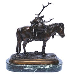 Antique Isidore Jules Bonheur Highland Pony Carrying A Stag