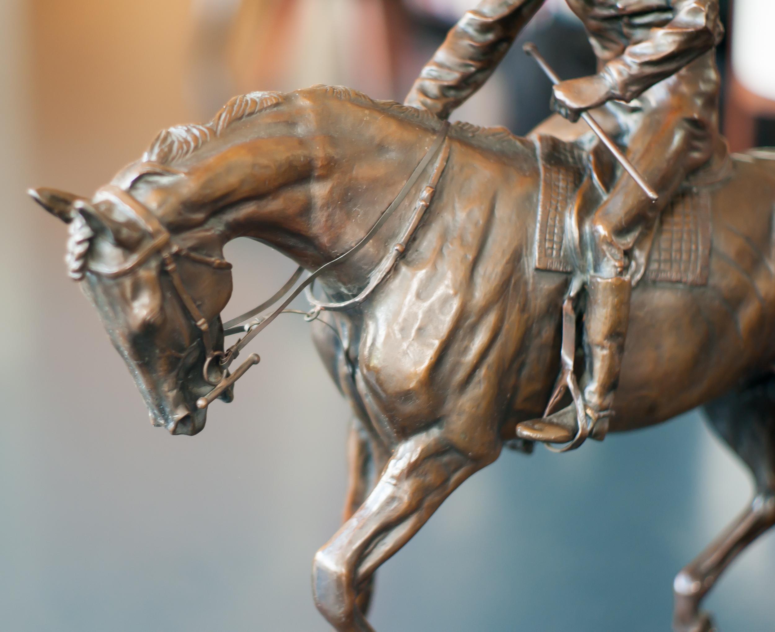 Amongst Bonheur's wide variety of animal sculptures exhibited at the Salon, the most famous is Le Grand Jockey, of which the present cast is a Fine example. The sensitivity of the casting which perfectly translates the skilful modelling of the horse