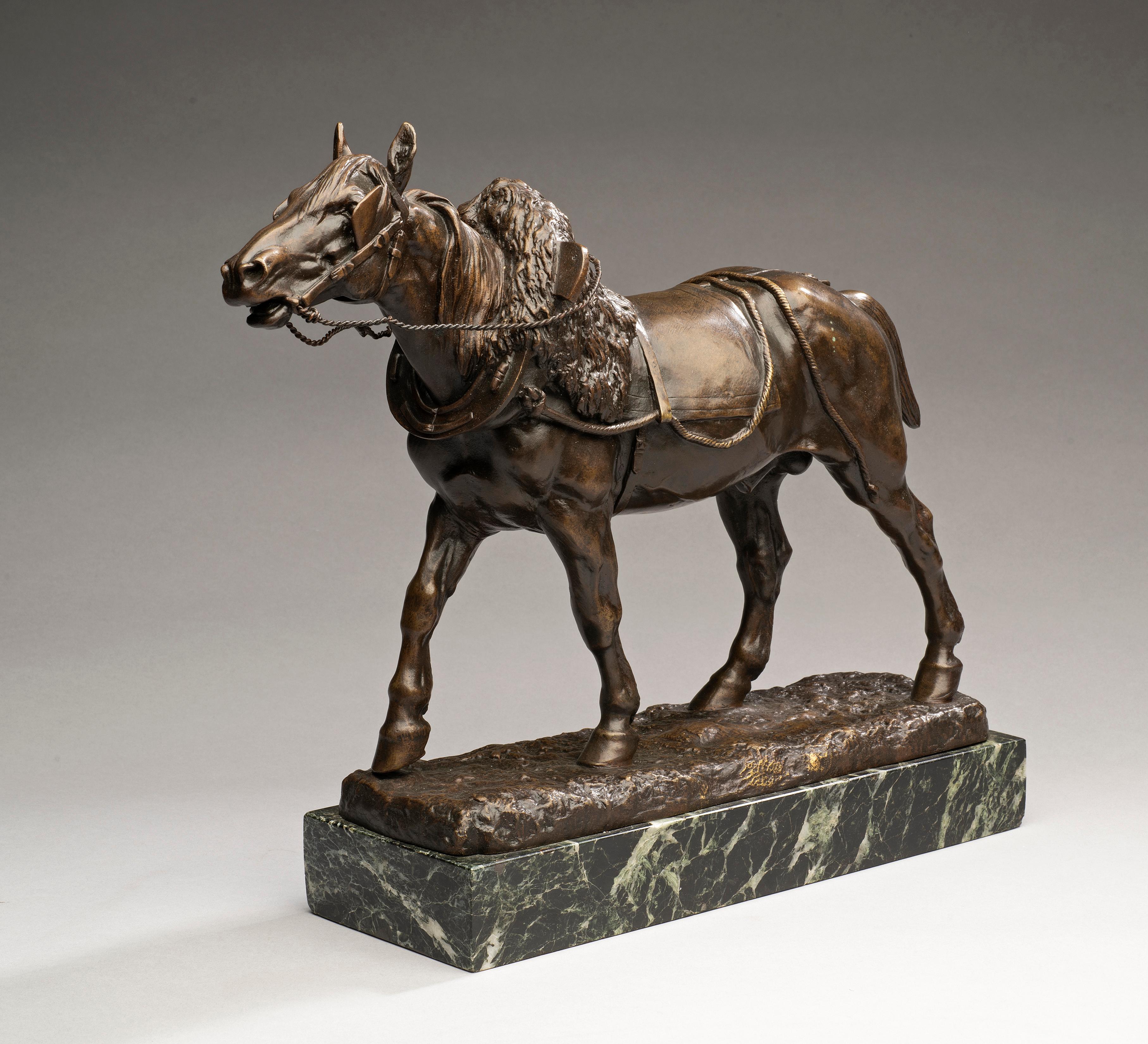 Antique Bronze Portrait Draft Horse by Isidore Jules Bonheur (France, 1827-1901) For Sale 7