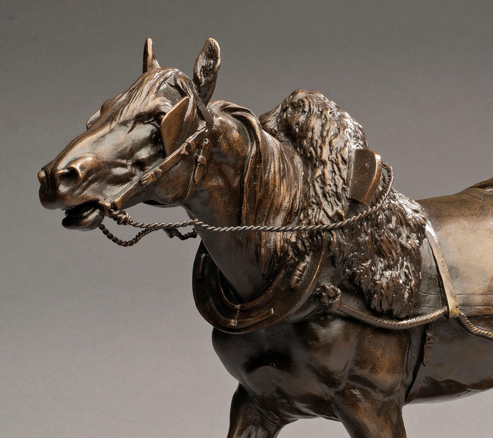 Antique Bronze Portrait Draft Horse by Isidore Jules Bonheur (France, 1827-1901) For Sale 9